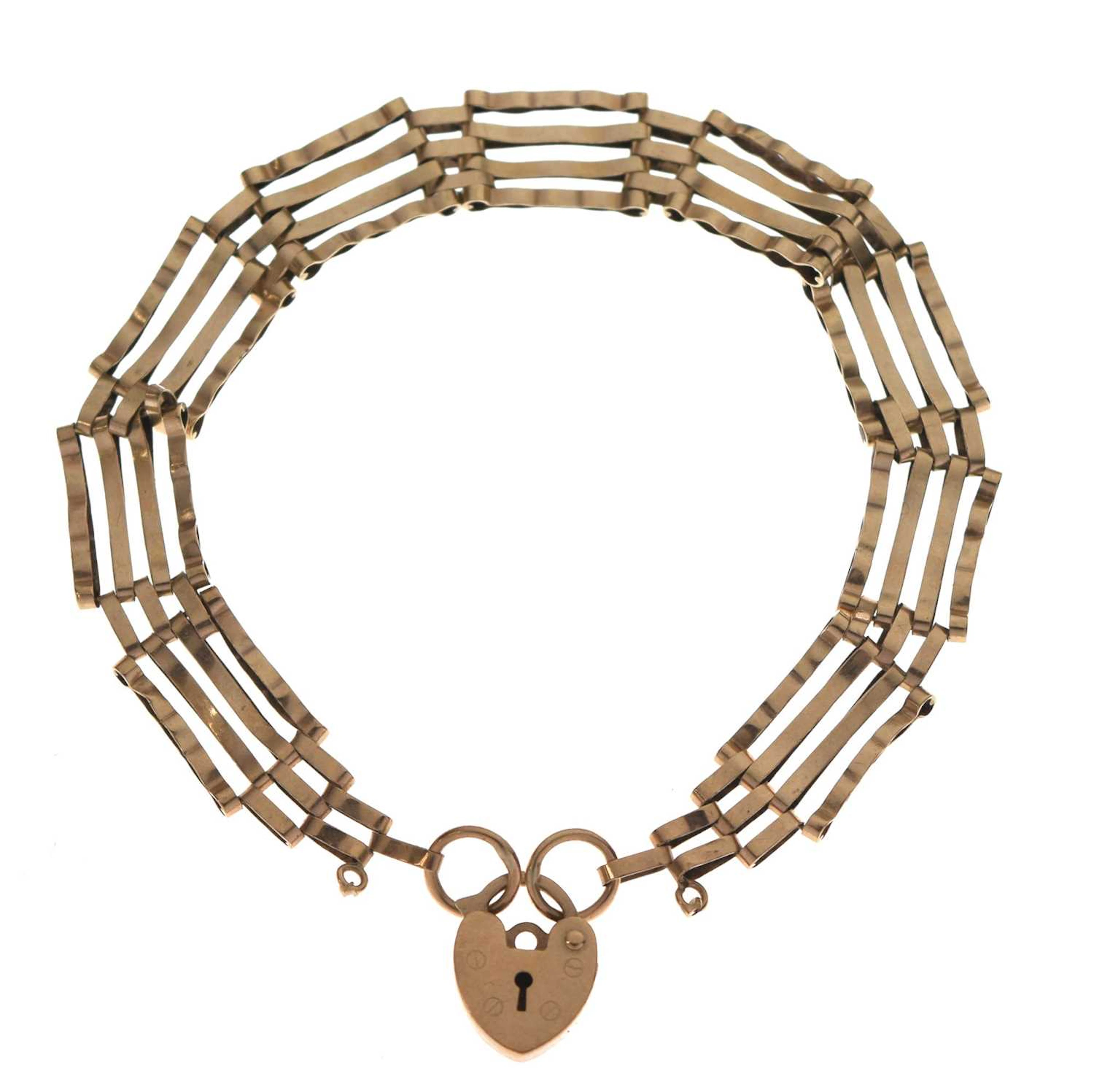 9ct gold gate link bracelet (a/f)