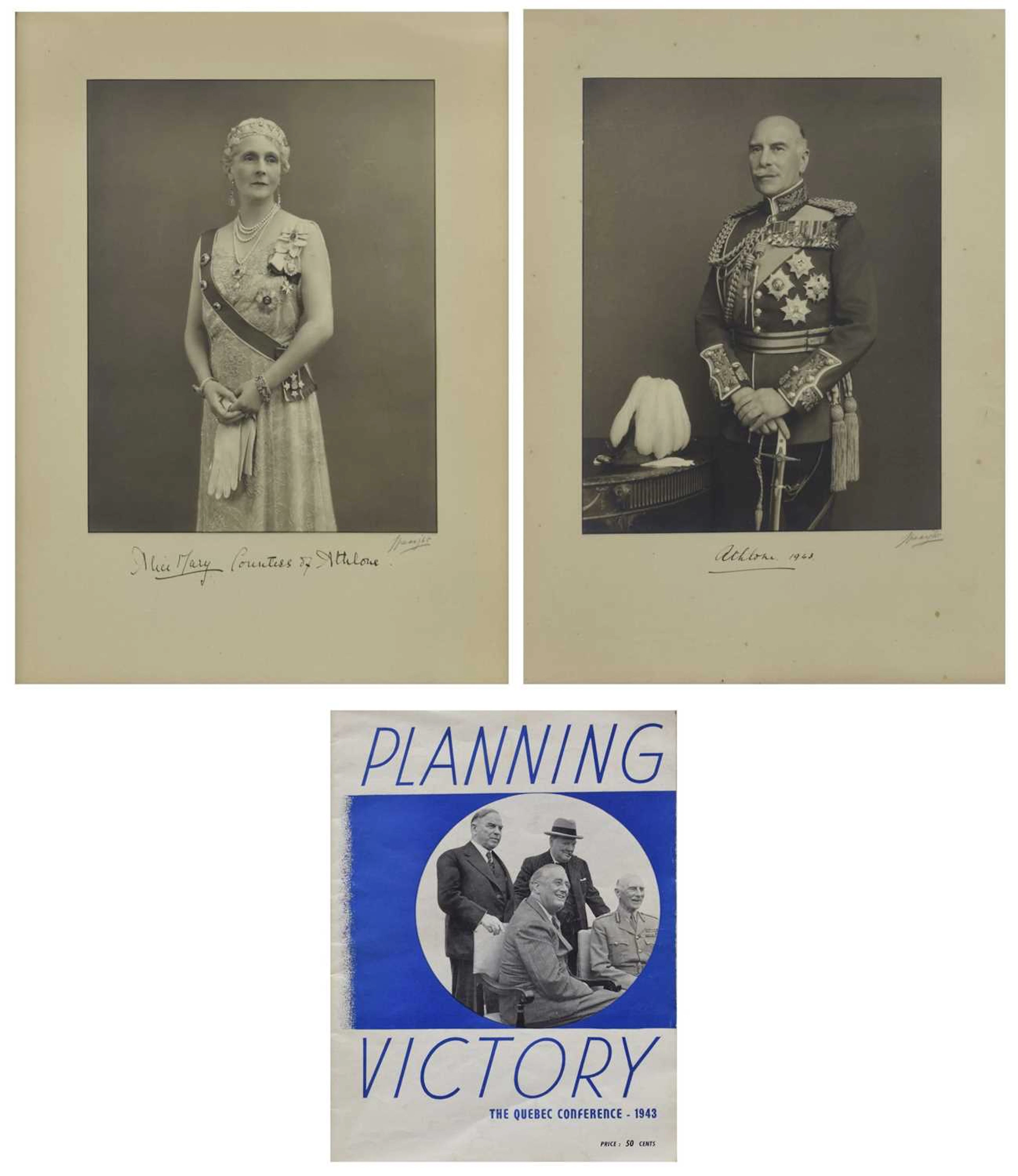 Autographed photographs of the Earl of Athlone and Princess Alice