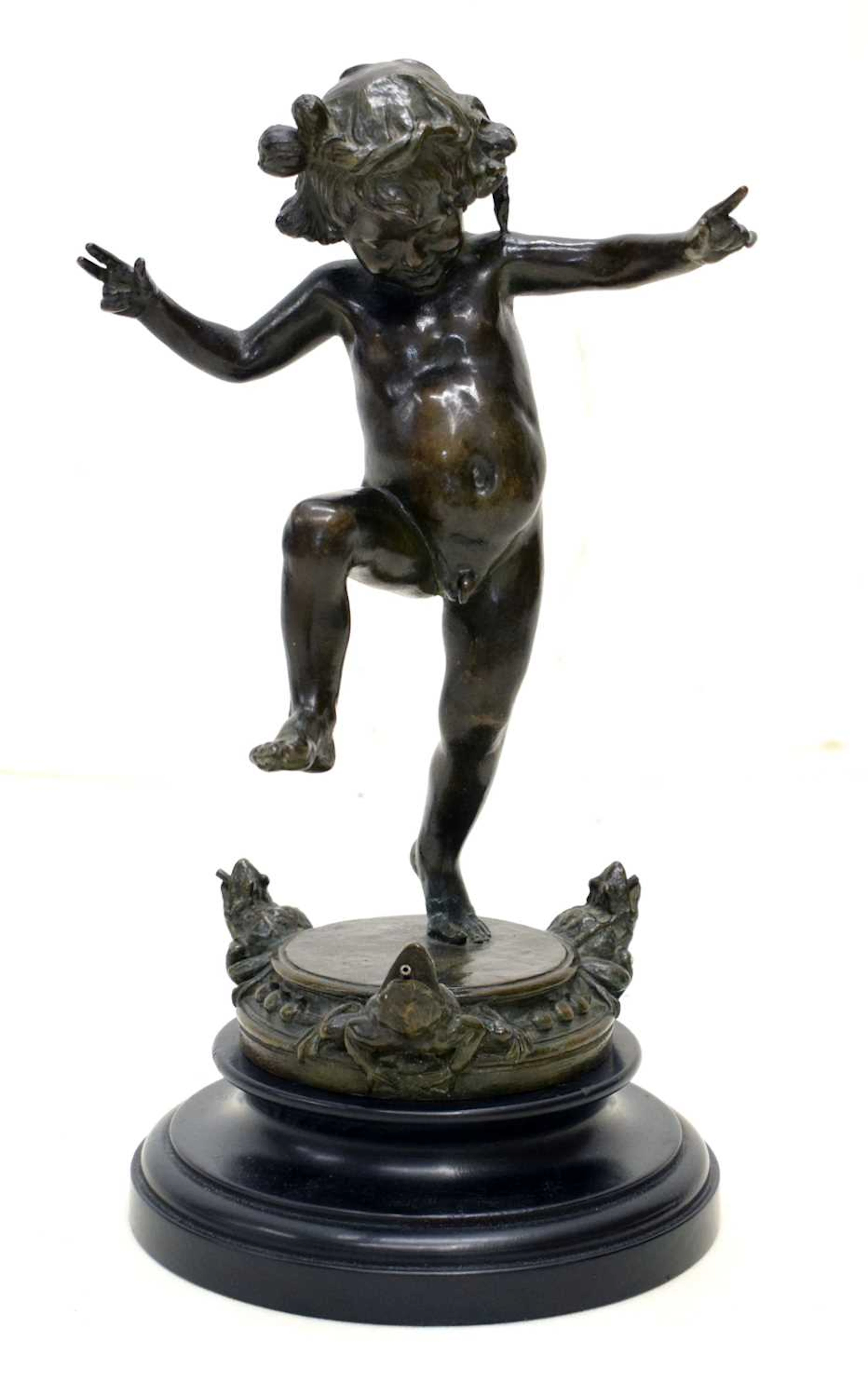 Janet Scudder (American, 1869-1940) - Cast bronze figure - Frog Baby Fountain