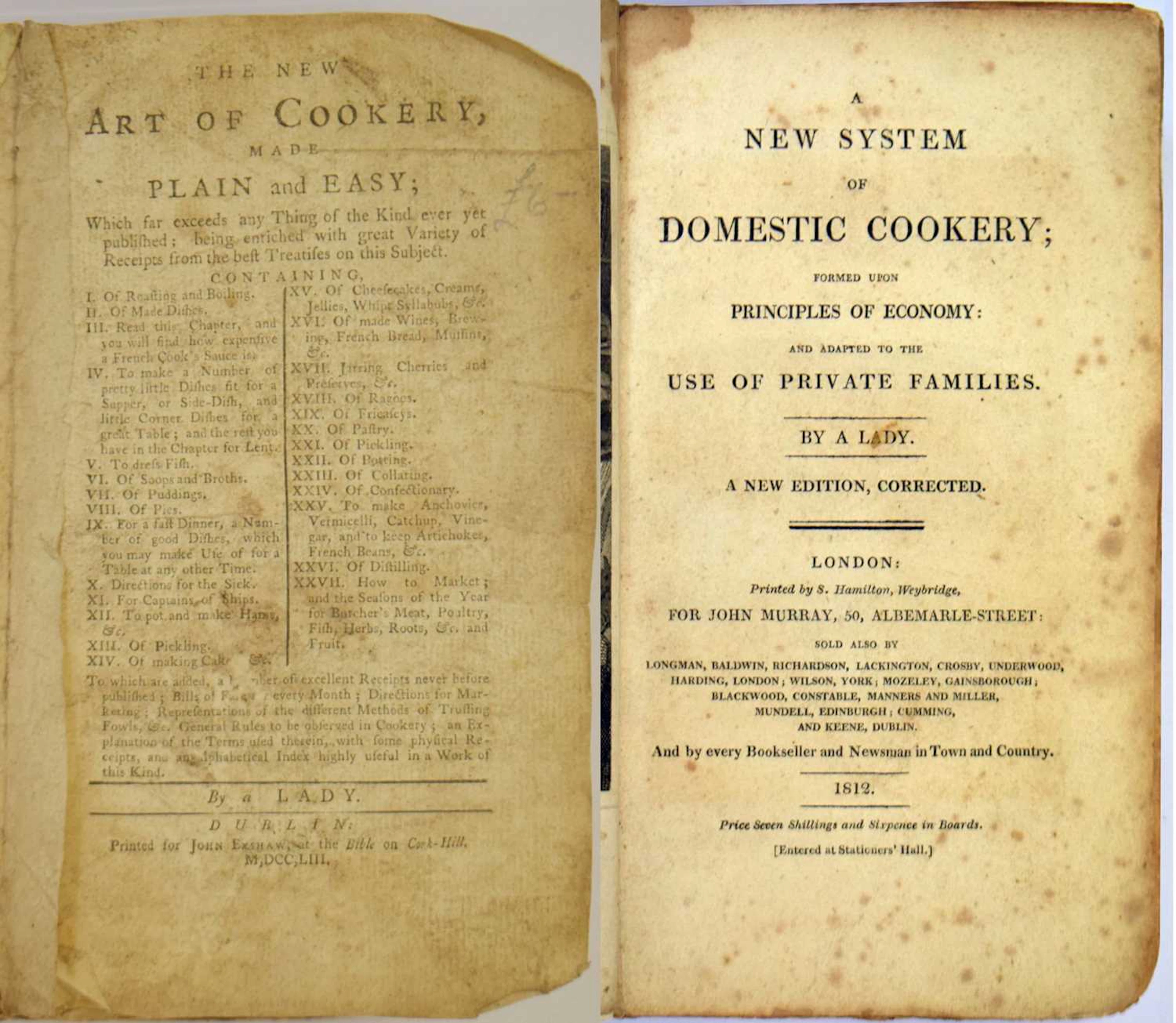 [Hannah Glasse], ‘The New Art of Cookery made Plain and Easy’, early