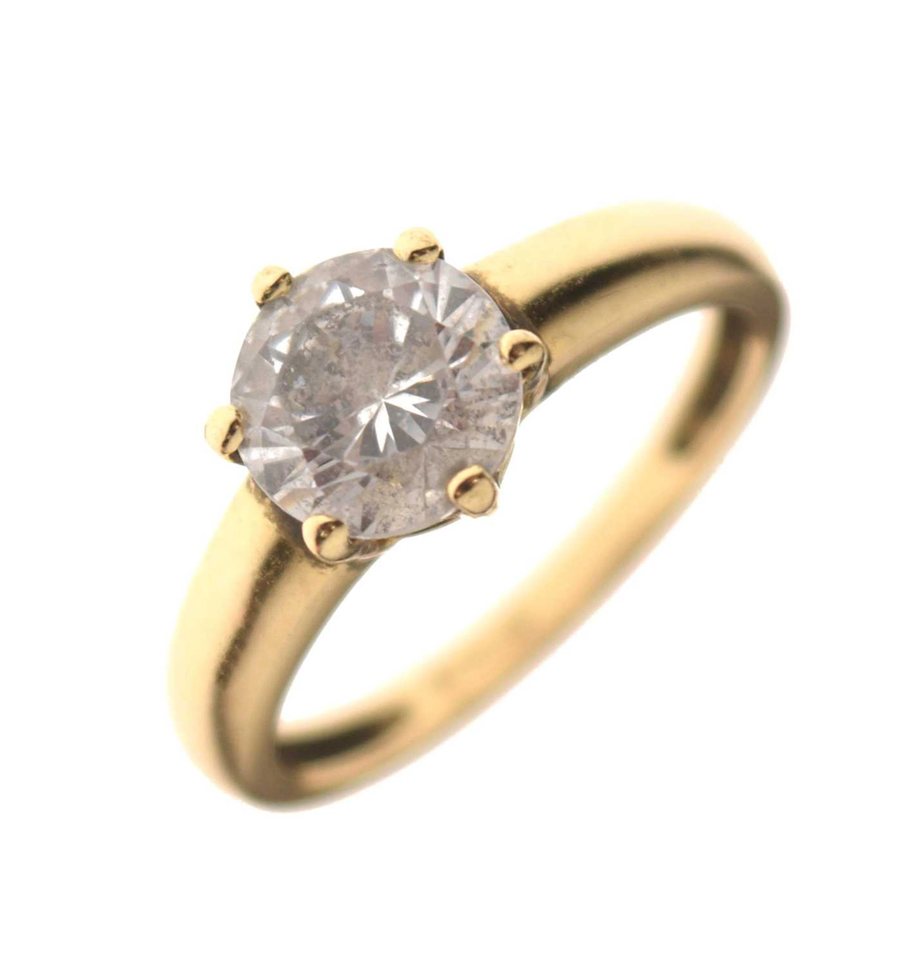 Cubic zirconia single stone 14ct gold ring