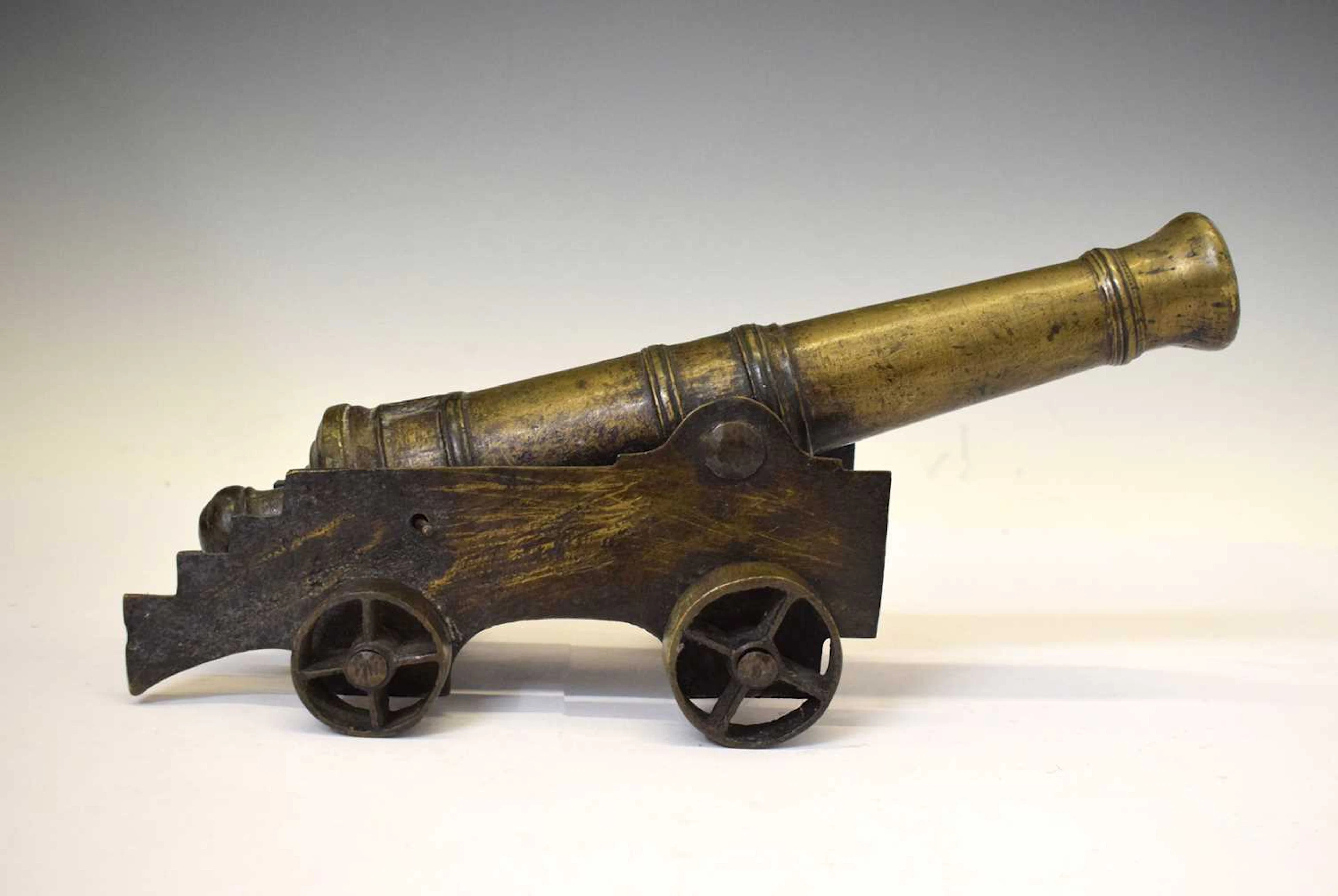 Early 20th century bronze model of a folly cannon
