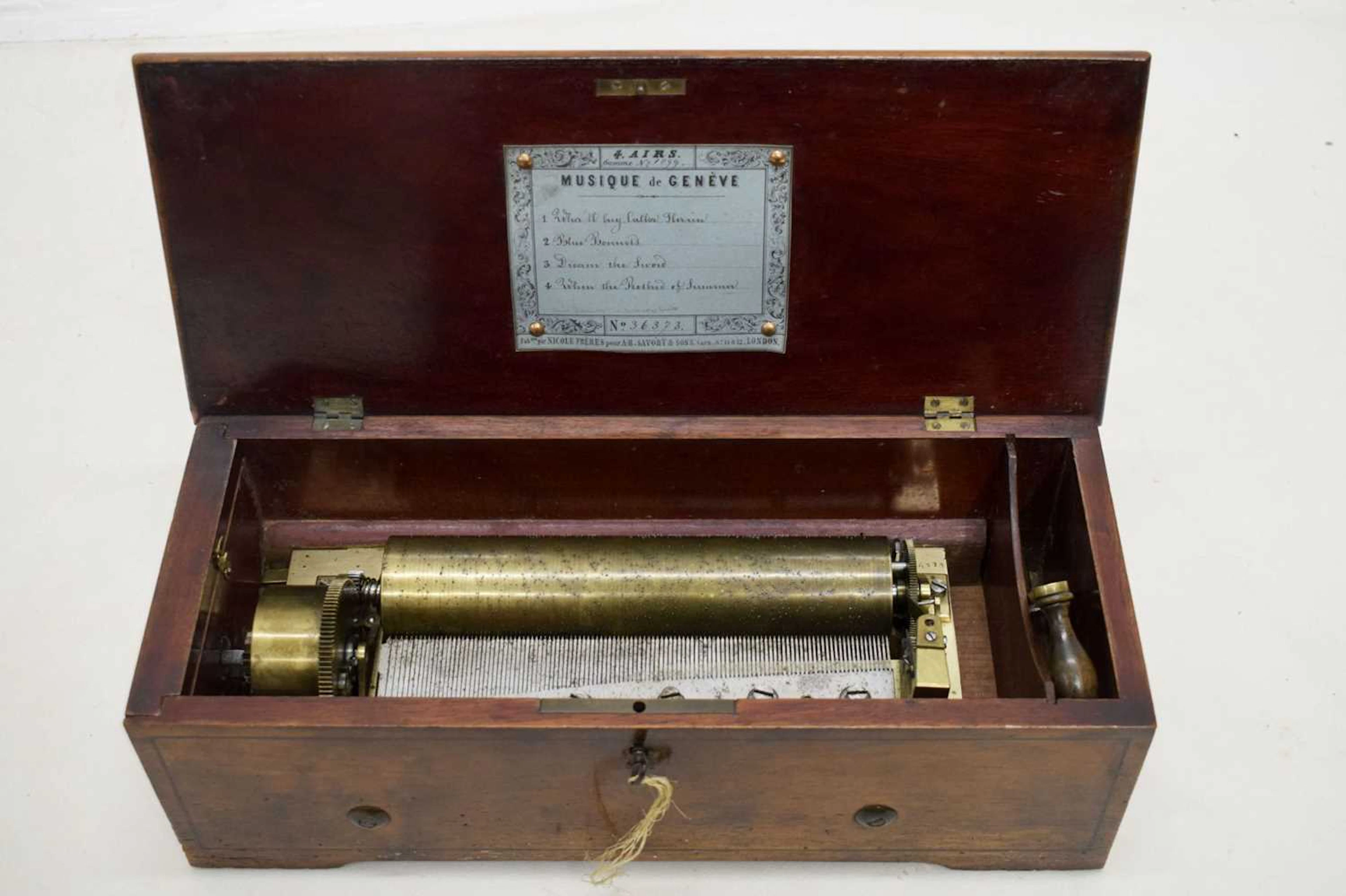 Nicole Freres Switzerland, 19th Century mahogany cased musical box