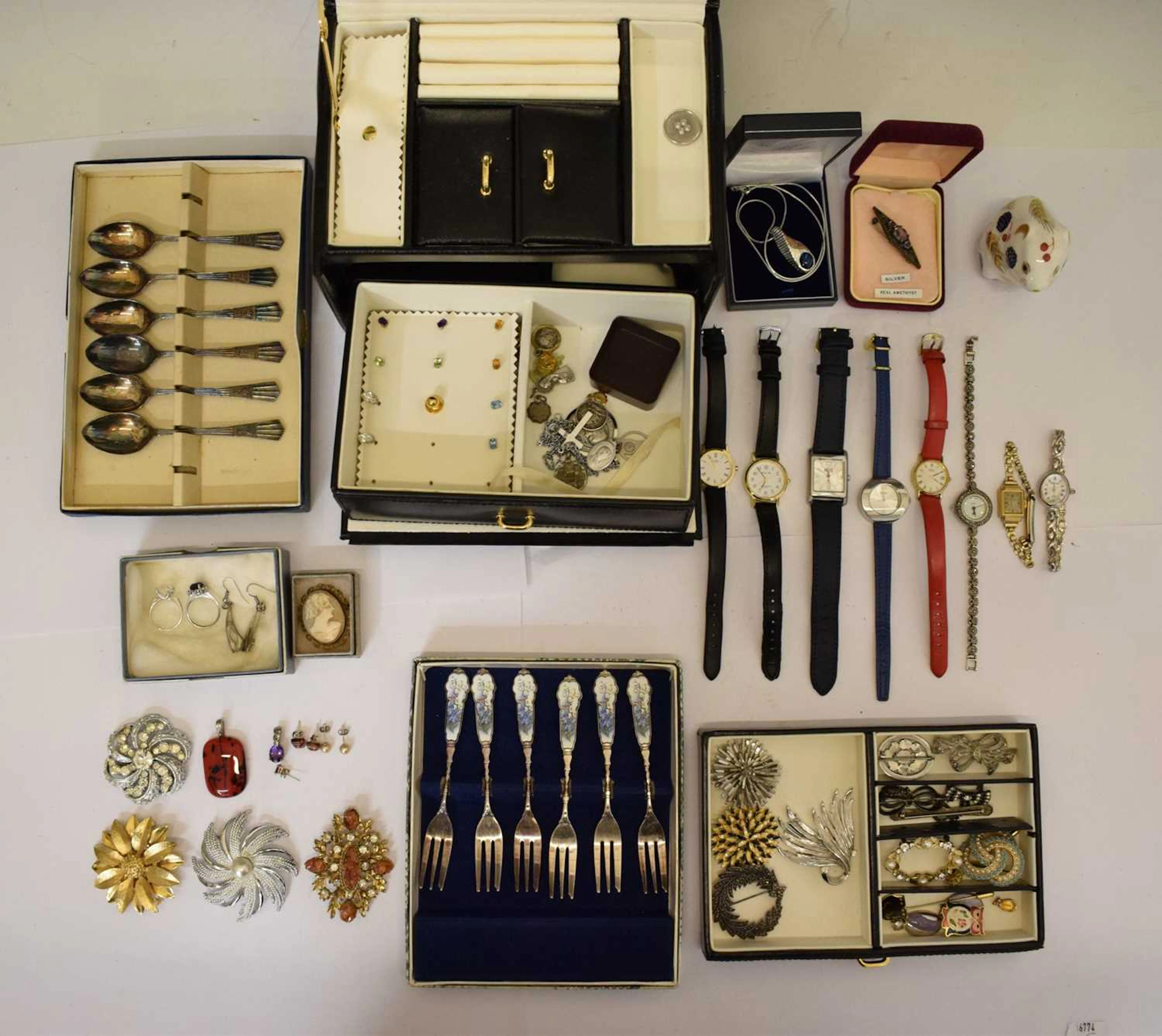 Collection of costume jewellery and fashion watches, etc