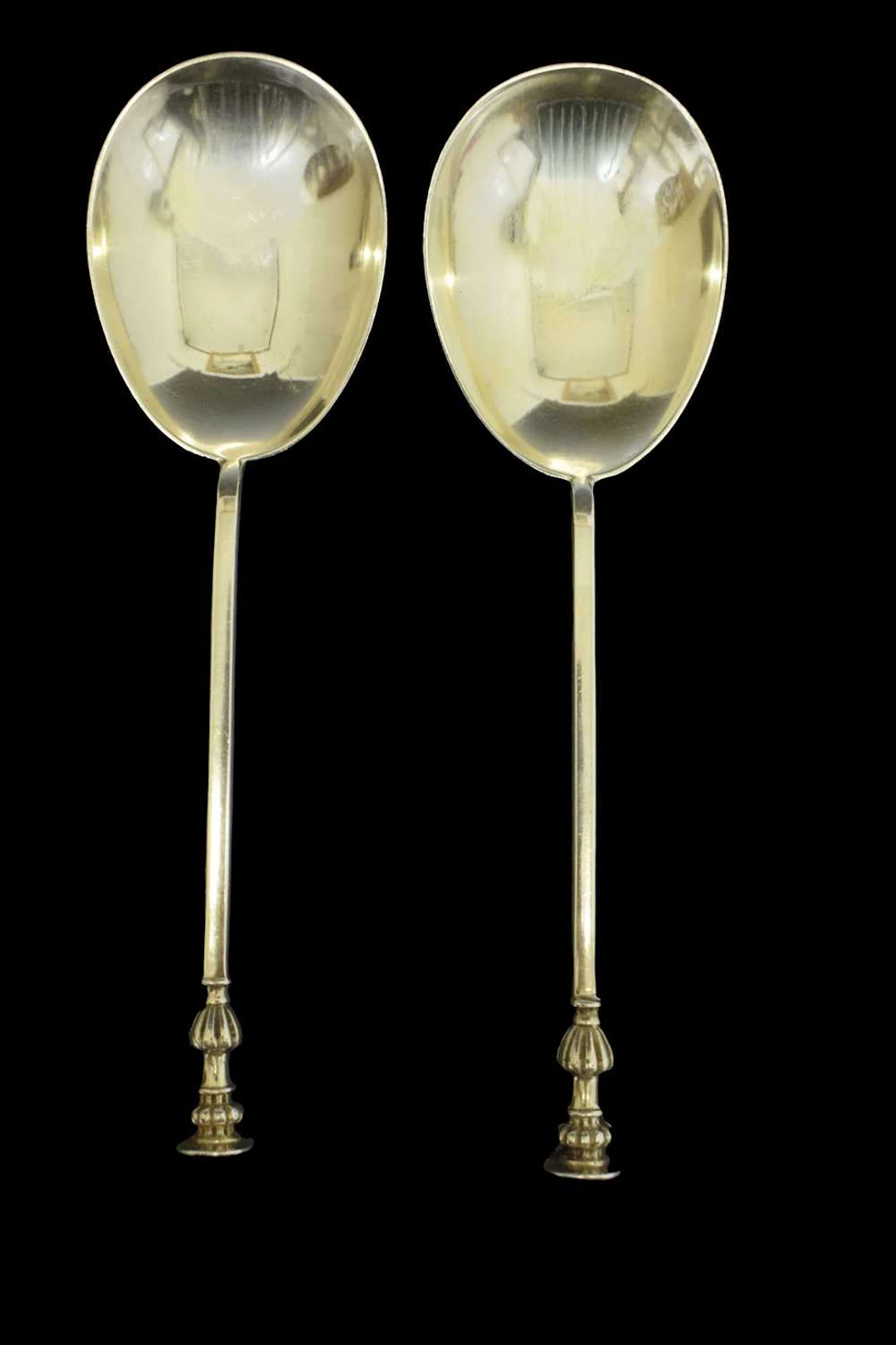 Pair of Edward VII silver seal top spoons