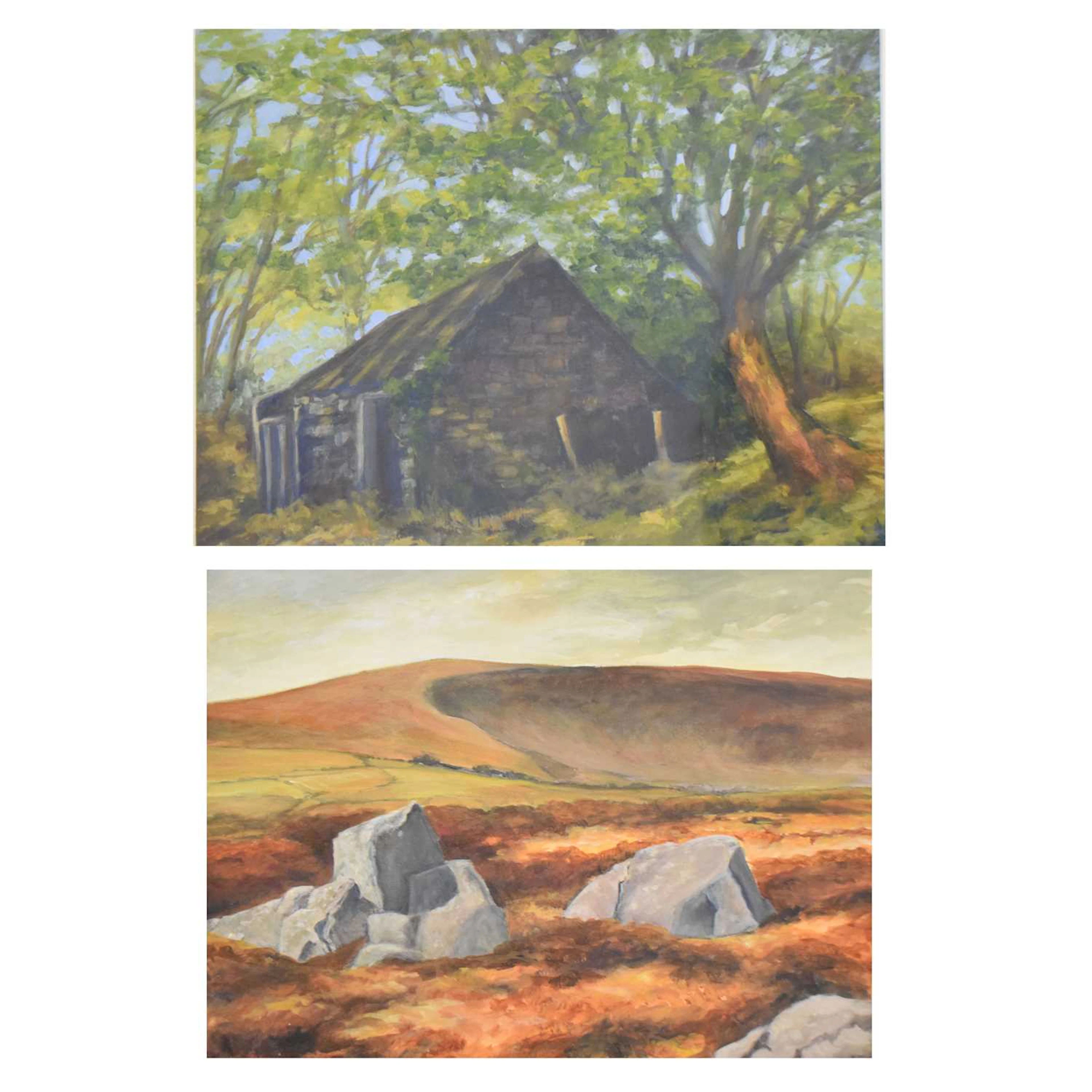 Pauline Harries (Welsh, 20th century) - Oil on canvas - 'Cwm Cerwen'