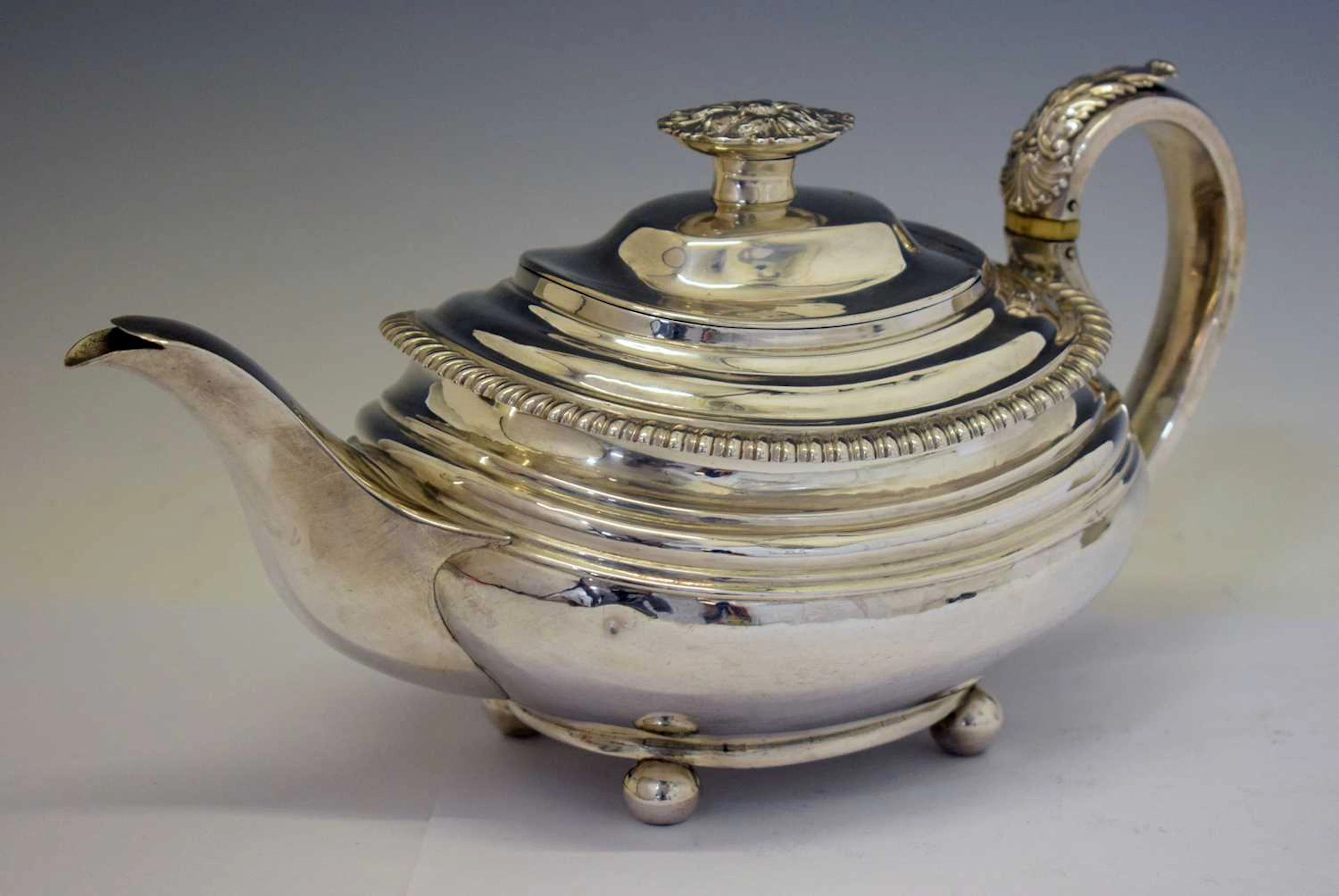 George IV silver teapot