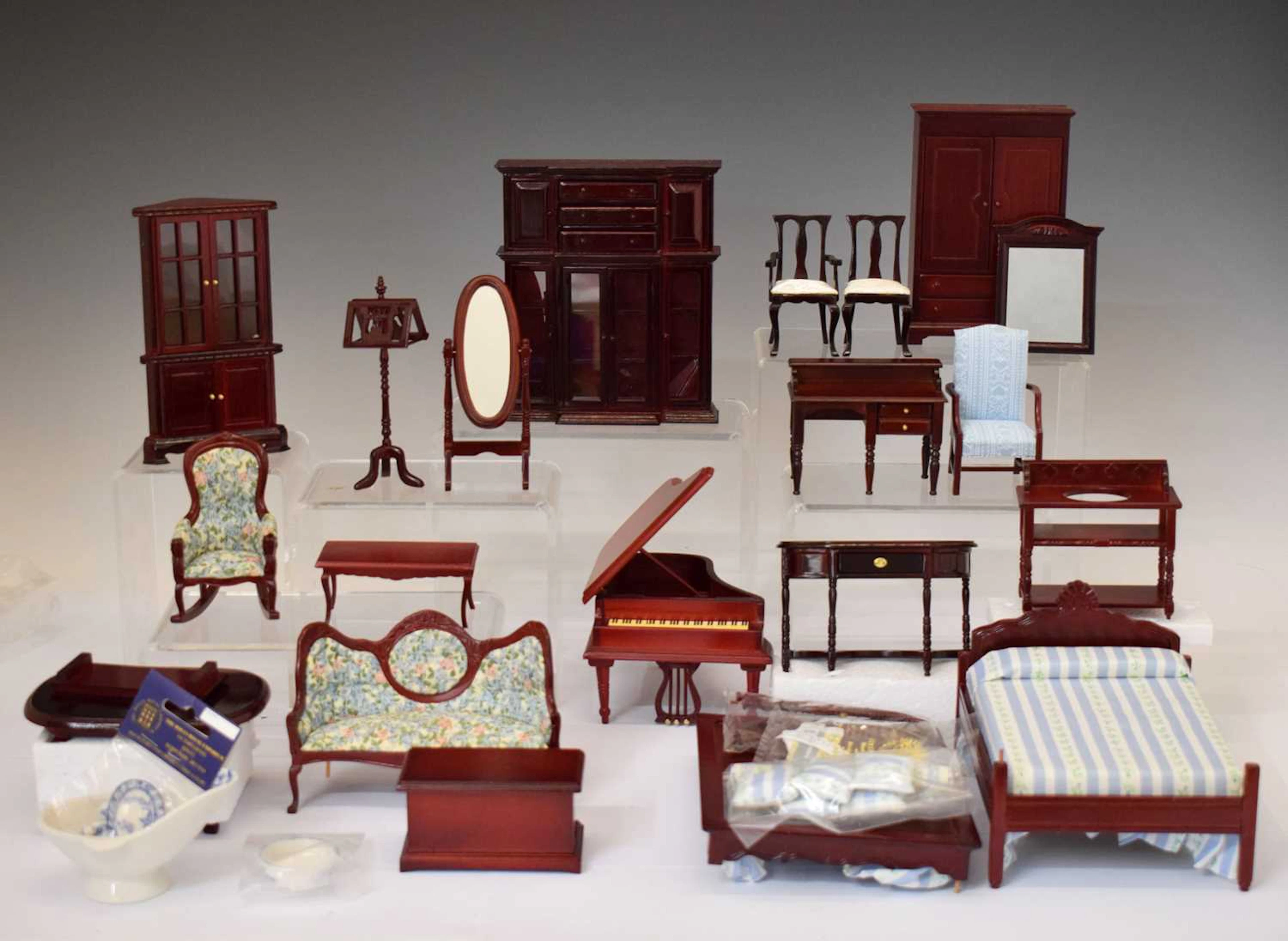 Collection of modern dolls house furniture