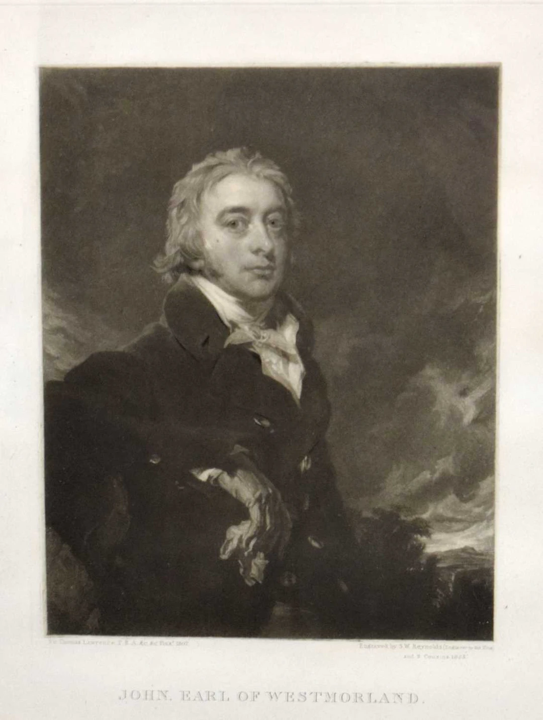 After Sir Thomas Lawrence - 19th century engraving - John, Earl of Westmorland