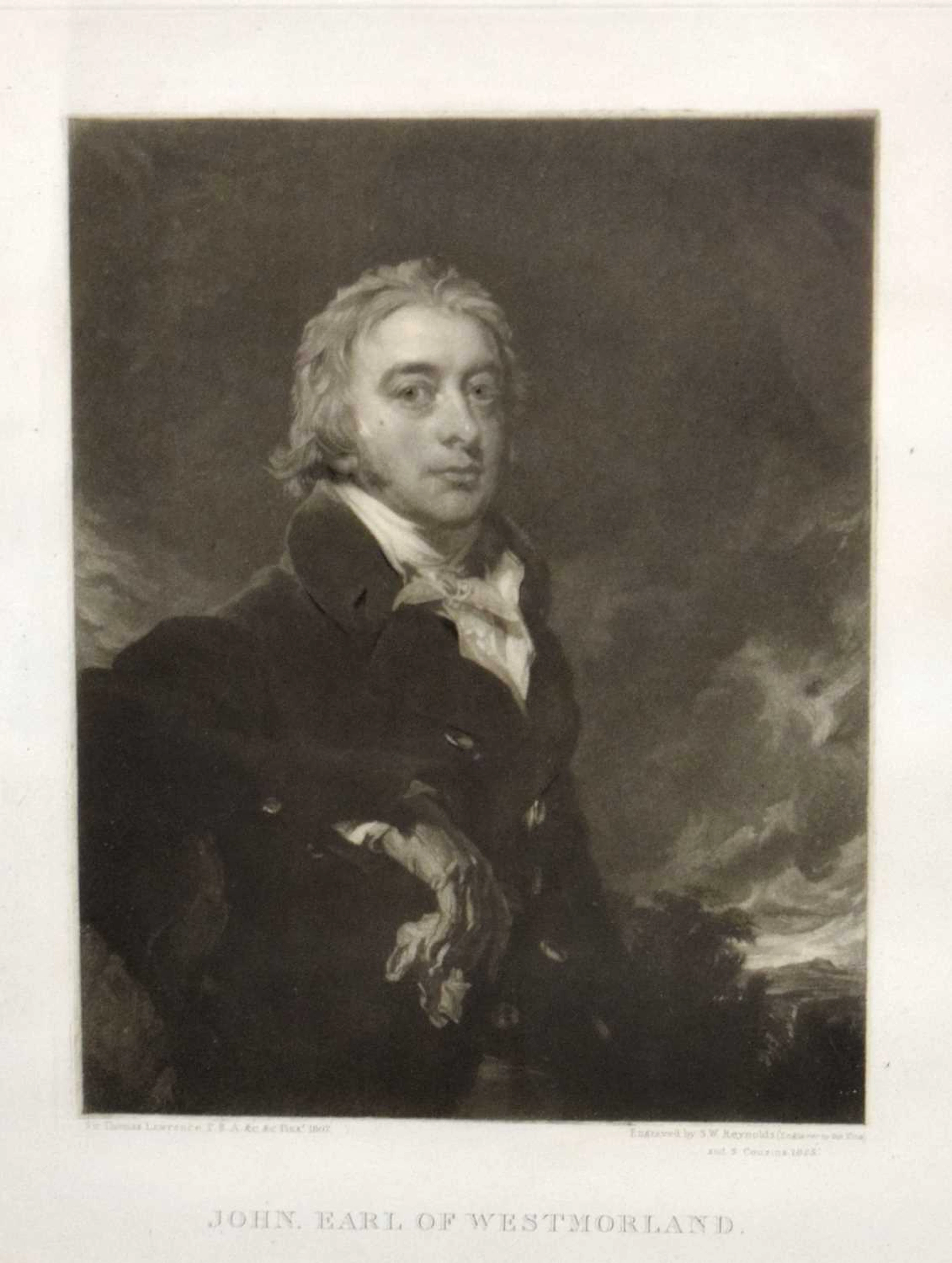 After Sir Thomas Lawrence - 19th century engraving - John, Earl of Westmorland