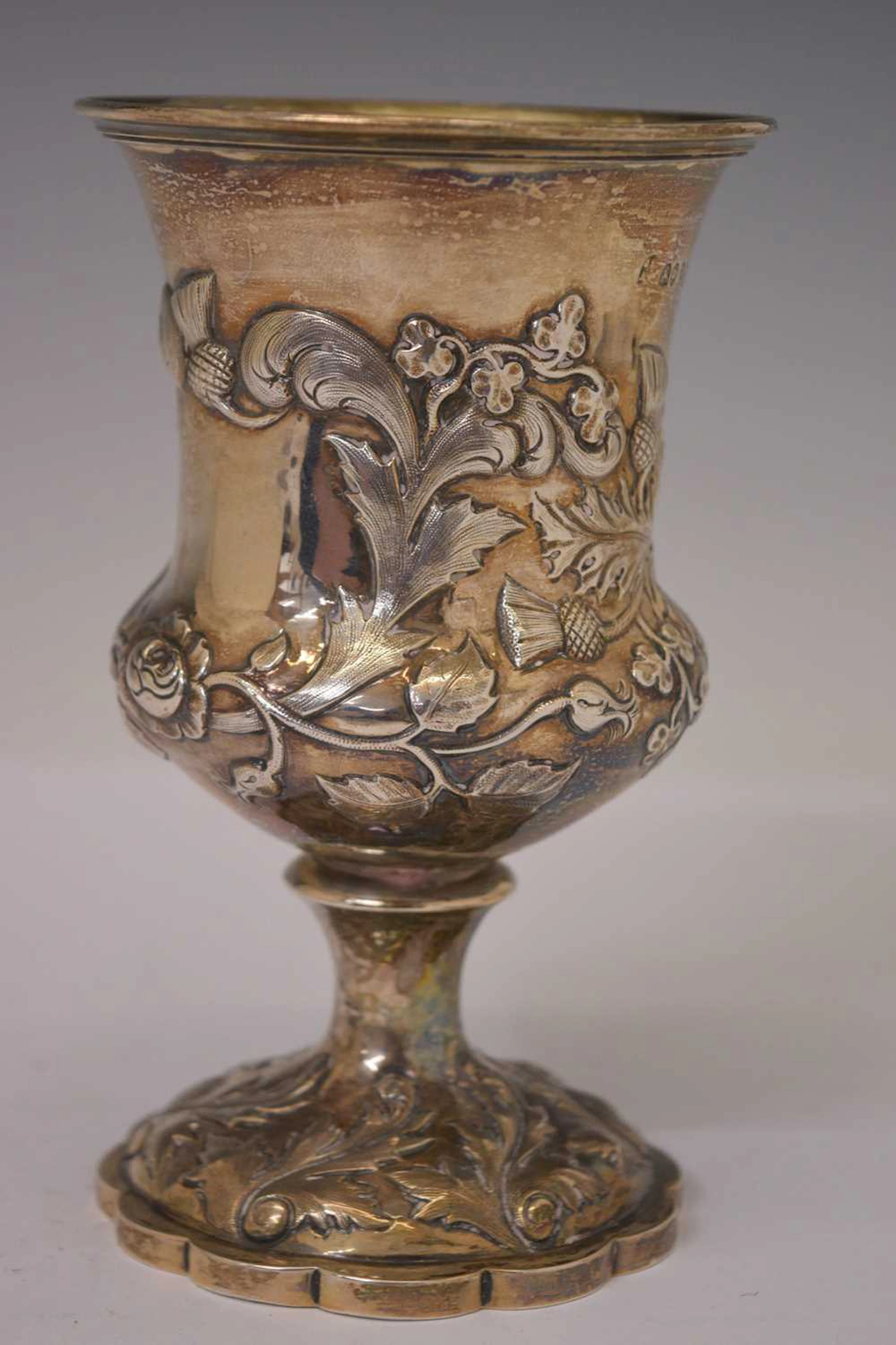 Early Victorian silver goblet