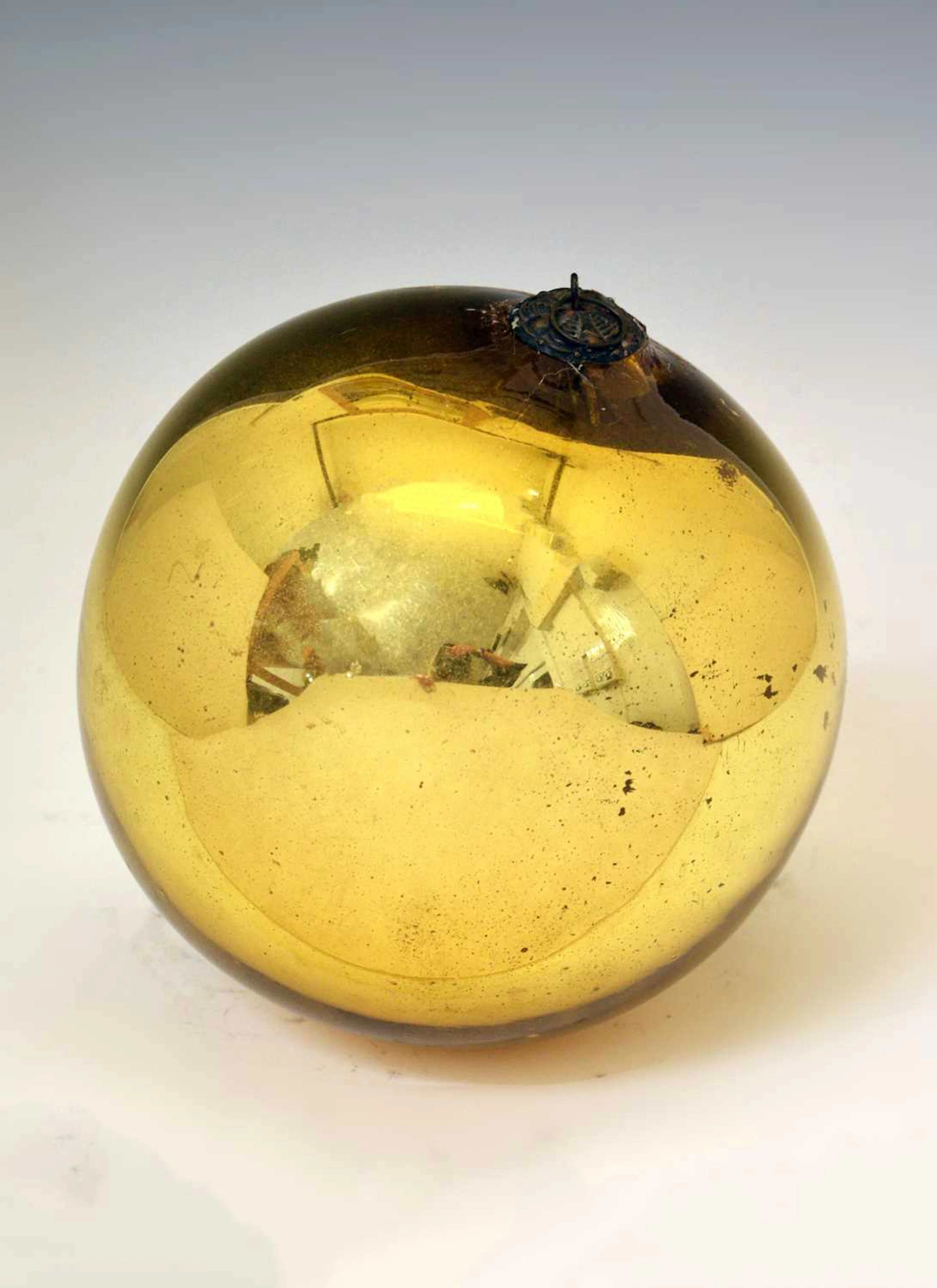Gilt mirror glass 'witch ball'