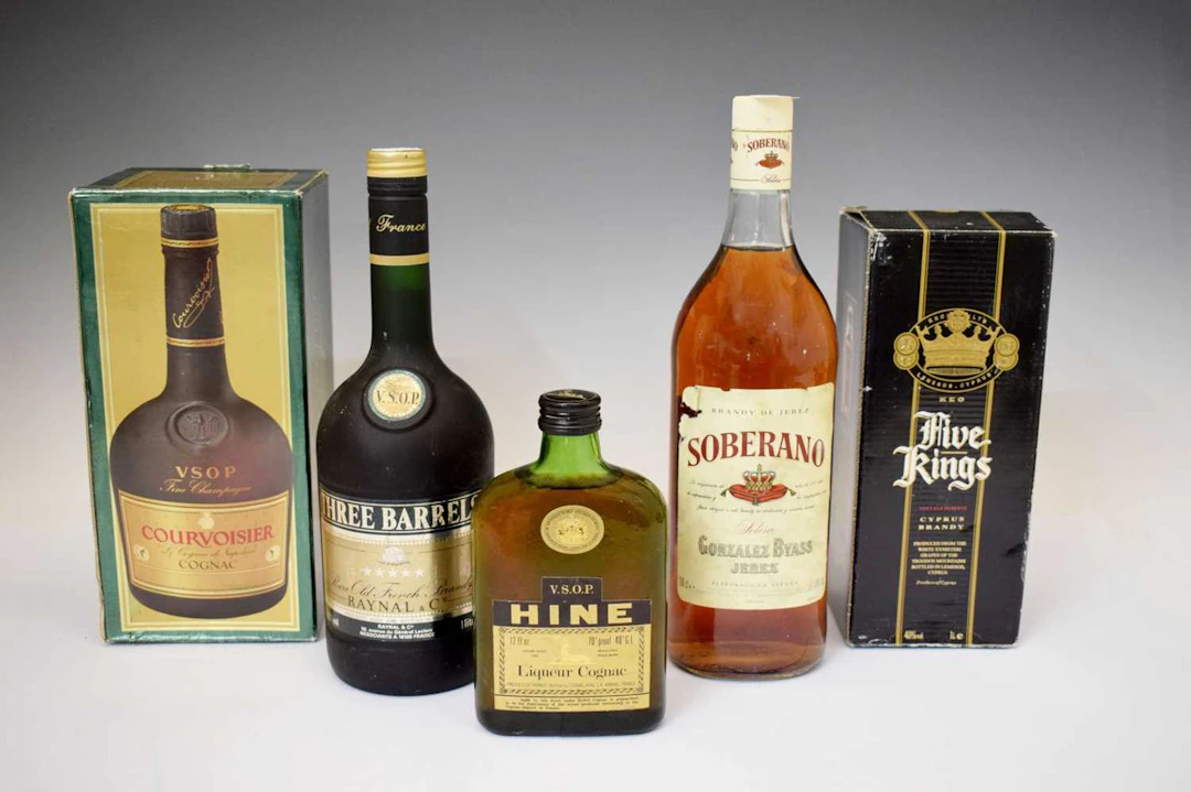 Collection of cognac and brandy