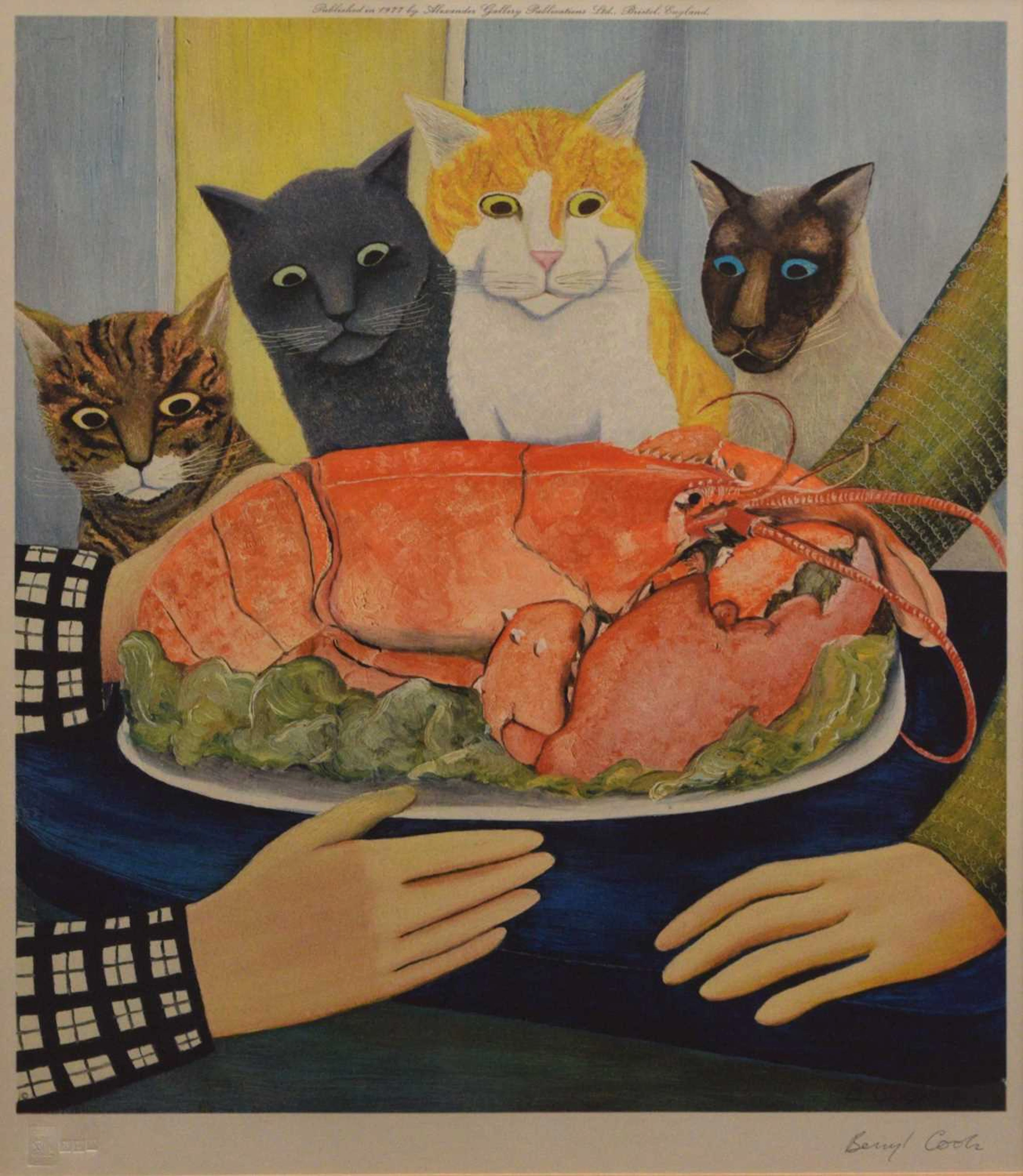 ARR Beryl Cook (1926-2008) - Signed print - 'Four Hungry Cats'