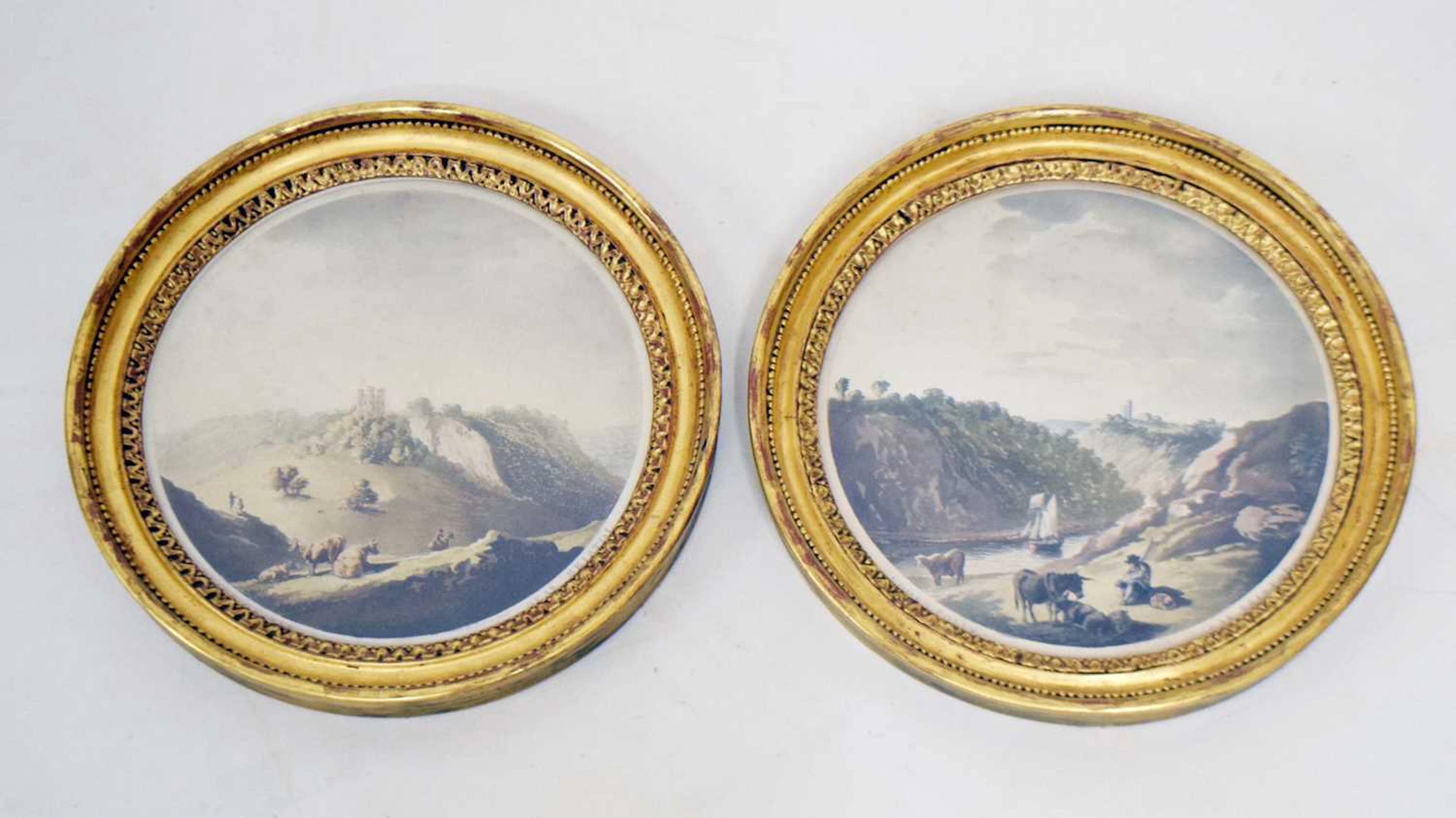 F. Jukes – Two late 18th century circular aquatints