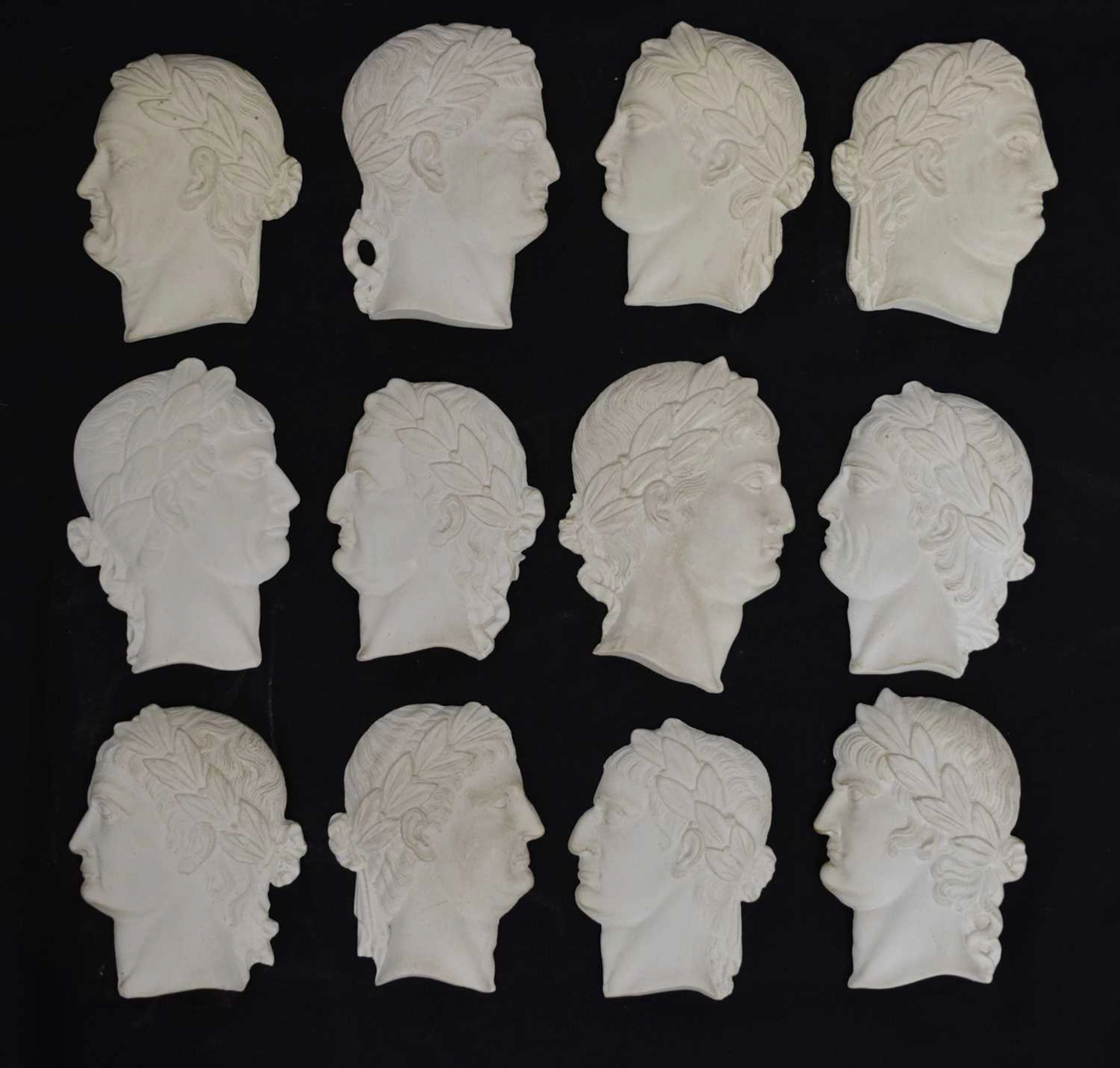 Collection of Grand Tour style plaster casts of Roman Emperors