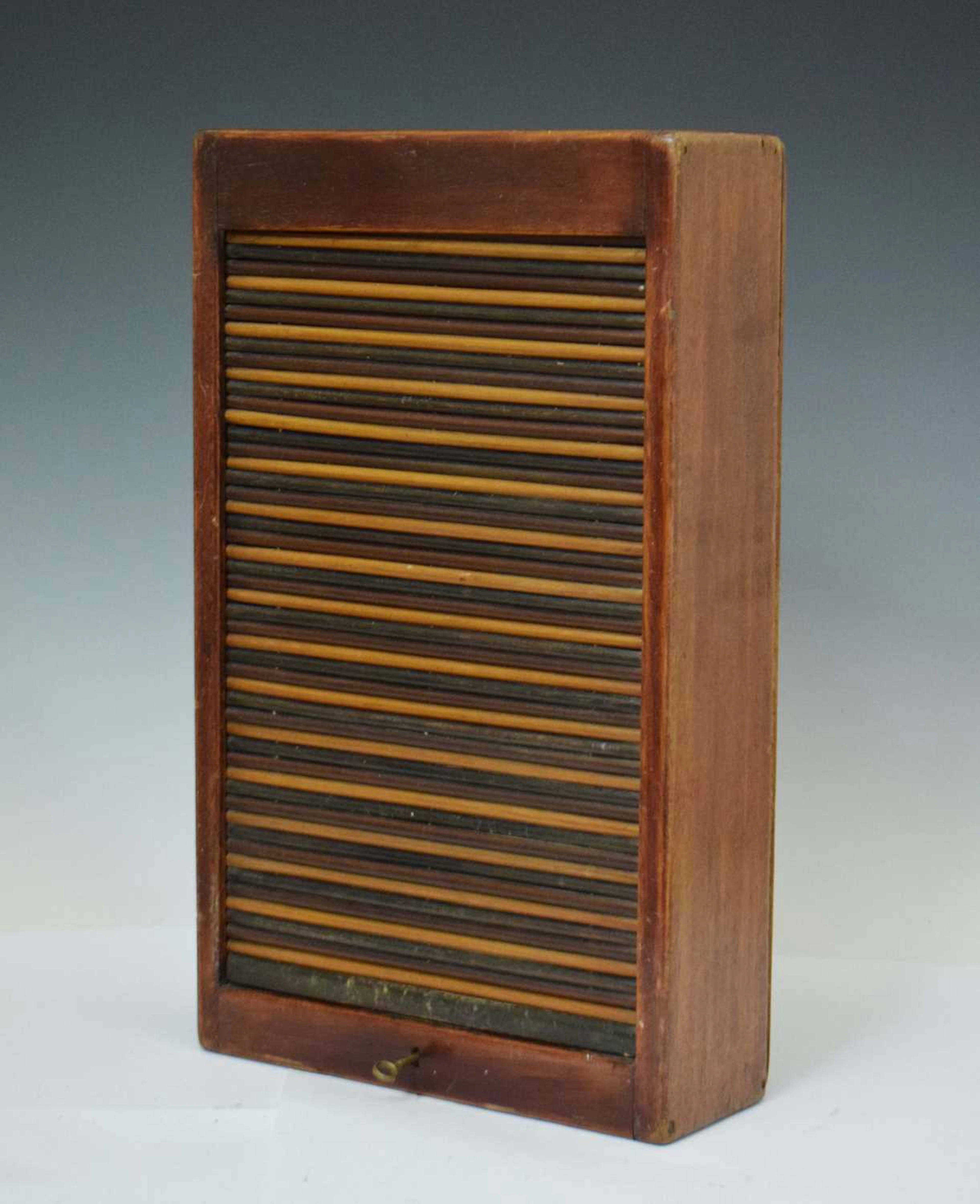 Early 20th century tambour front mahogany cabinet
