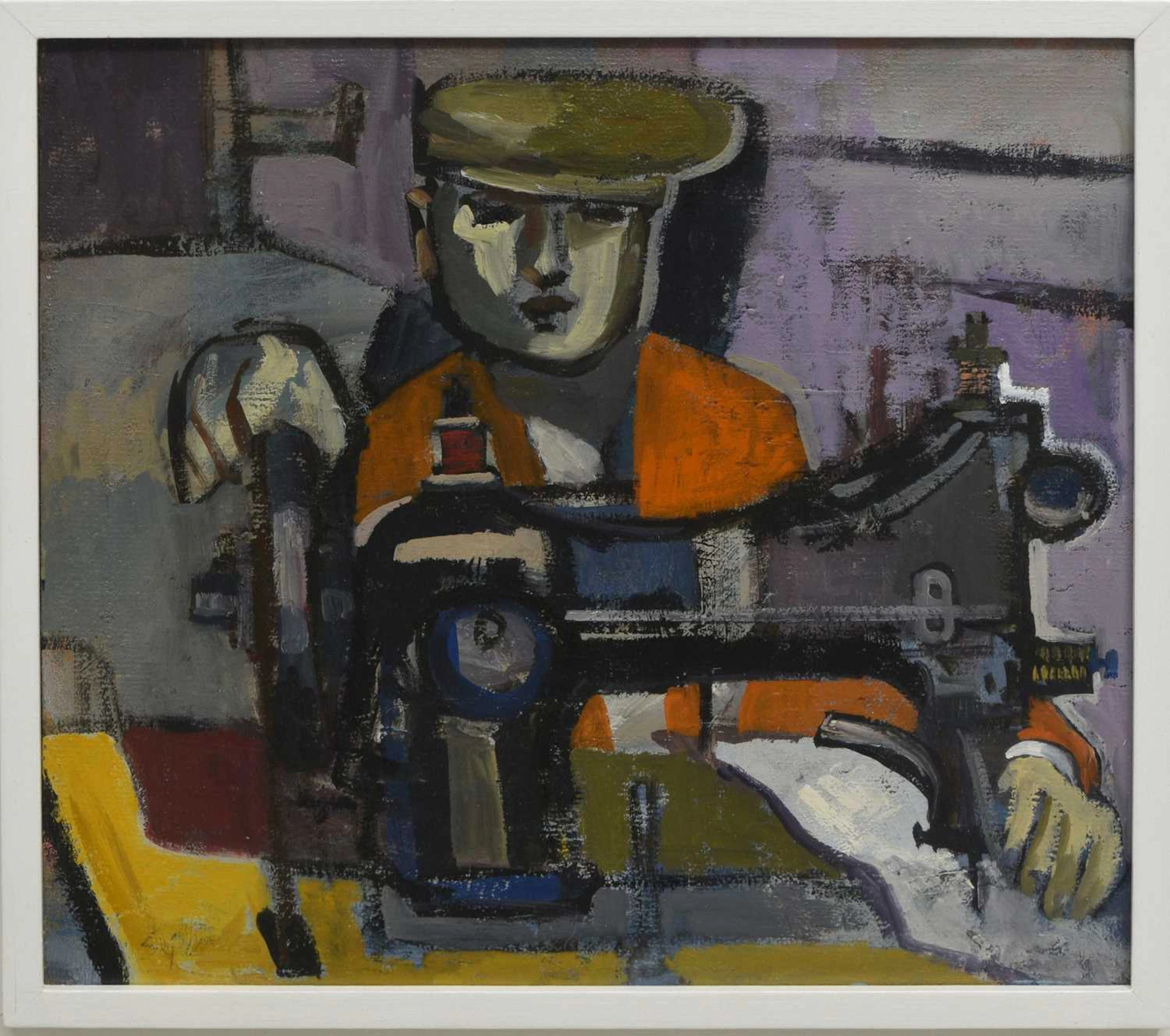 ARR Simon Quadrat, PPRWA (b.1946) - Oil on board - 'The Machinist'