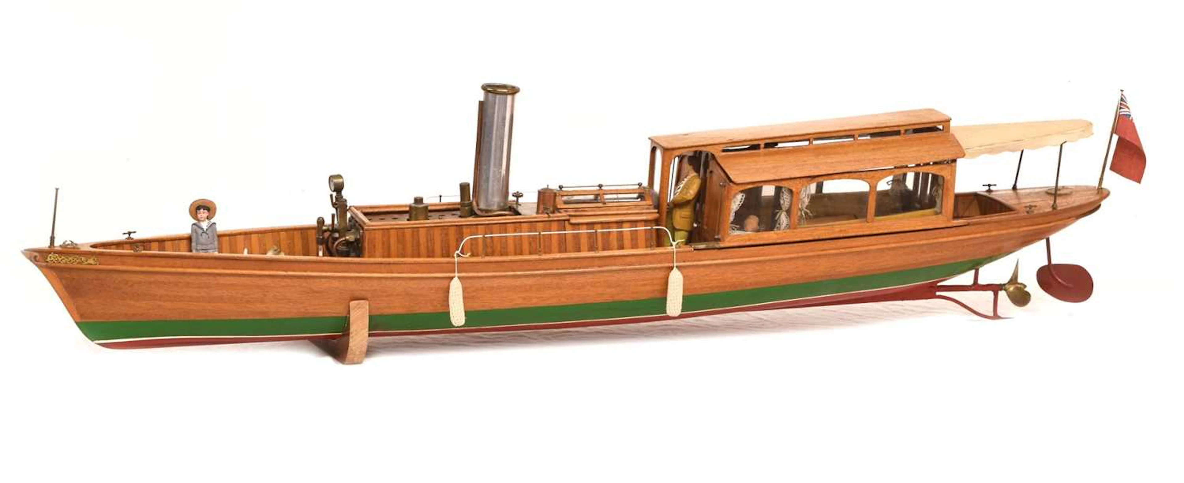 Fine scratch-built live steam model boat of The Windermere Steam Launch
