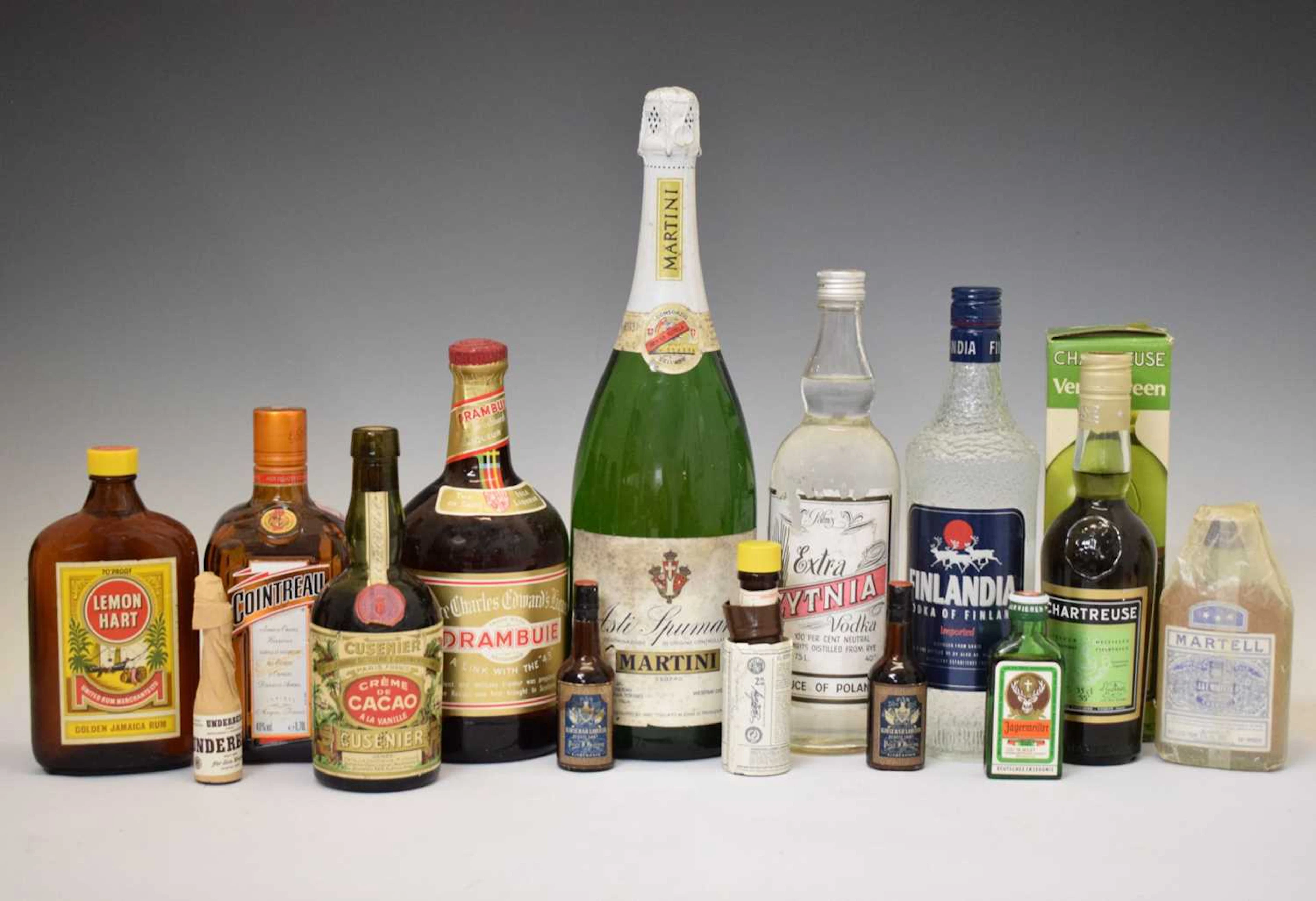 Collection of spirits and mixers