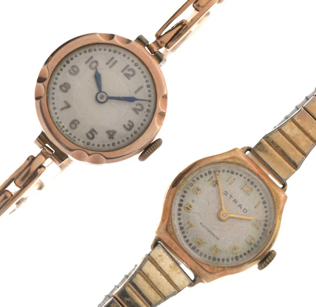 Early 20th century lady's 9ct gold wristwatch, together with a cased example