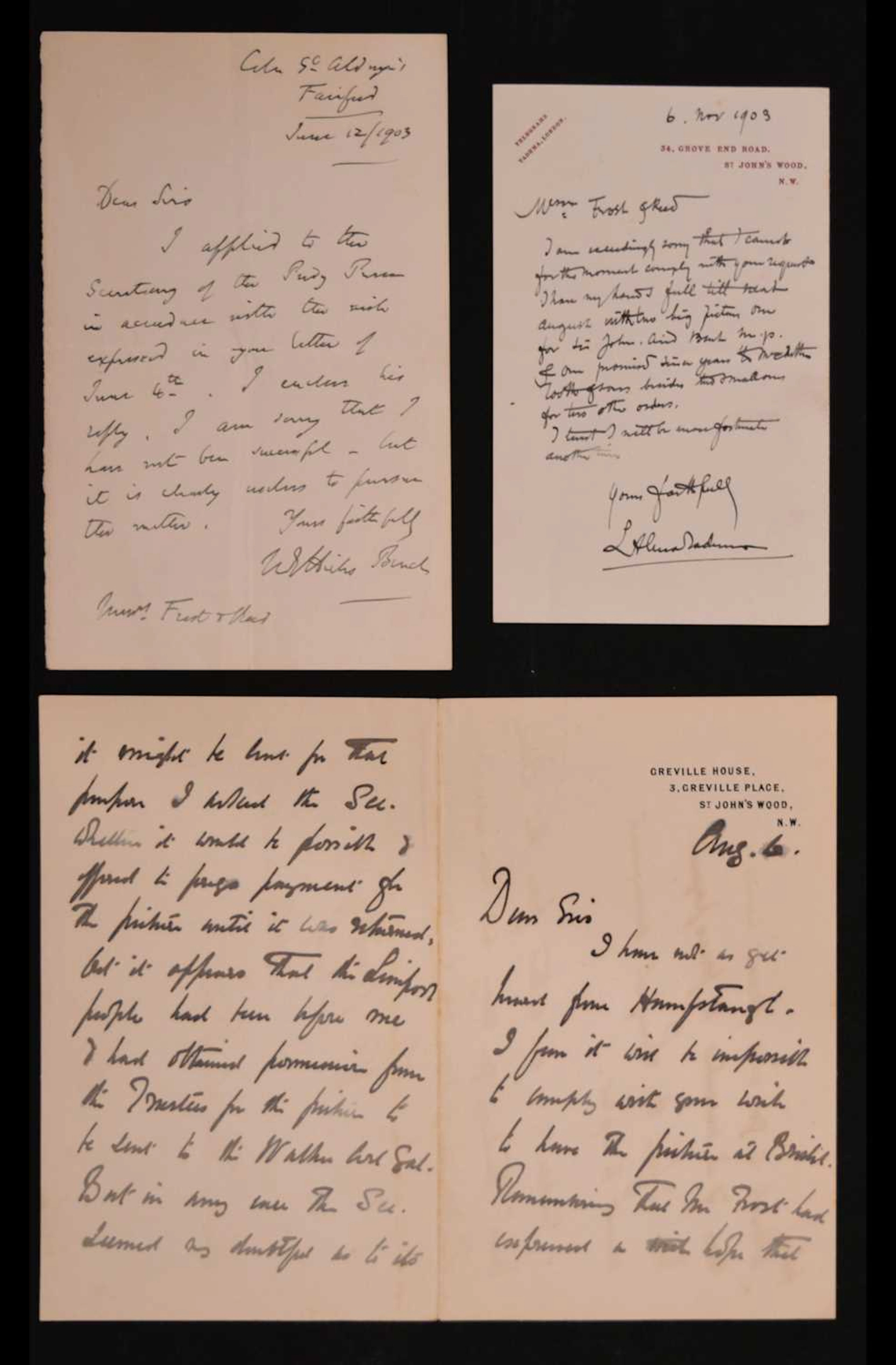 Collection of correspondence from late 19th / early 20th century artist