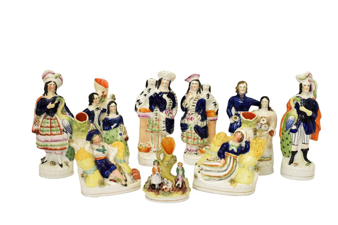 Collection of Victorian and later Staffordshire figure groups etc
