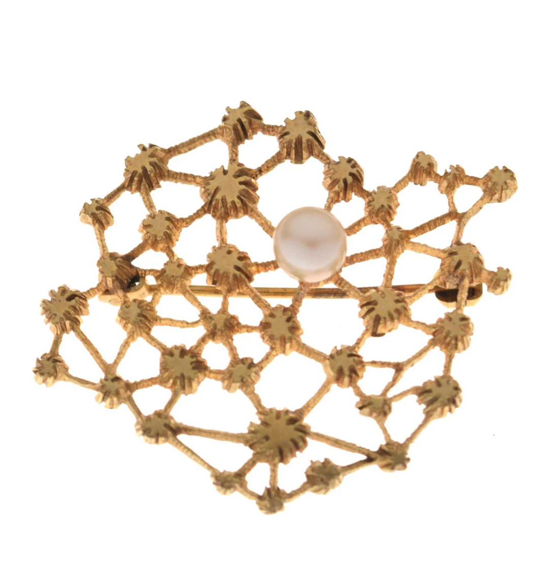 Kordes & Lichtenfels, Pforzheim, German, abstract openwork yellow metal brooch