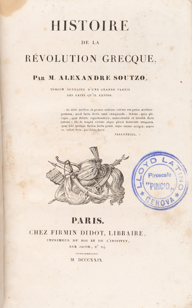 SOUTSOS, Alexandros. Histoire de la révolution grecque, par M. Alexandre