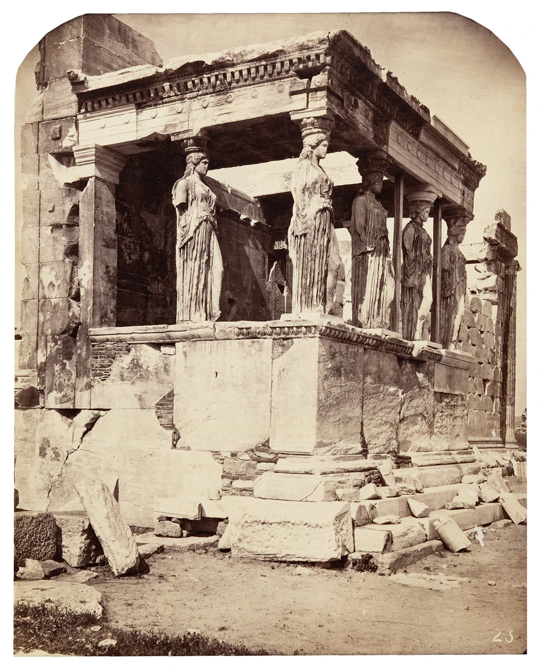 STILLMAN, William James. Ἄποψη τοῦ Ἐρεχθείου μέ τίς Καρυάτιδες.