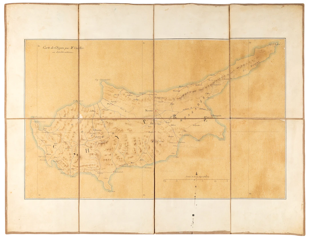 CAILLIER, Camille Antoine. Carte de Chypre par Mr Caillier, au 500,000