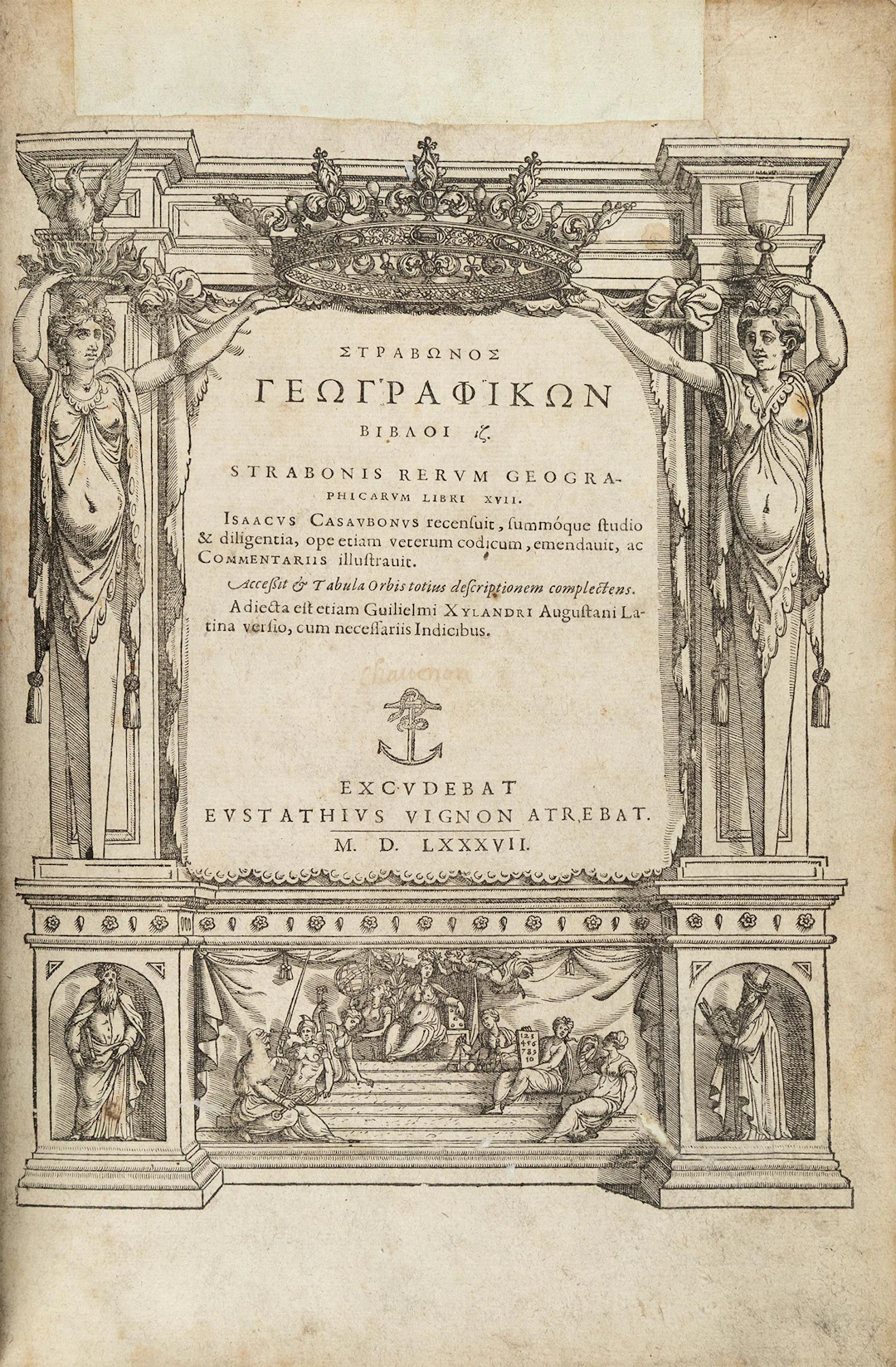 STRABO. Στράβωνος Γεωγραφικῶν βίβλοι ιζ. Strabonis Rerum geographicarum