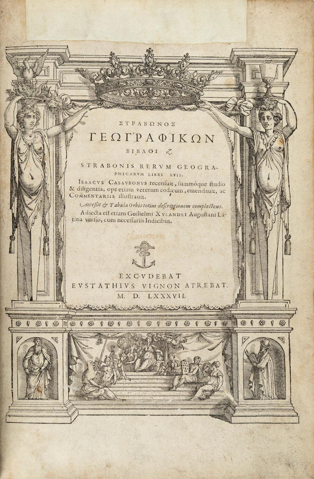 STRABO. Στράβωνος Γεωγραφικῶν βίβλοι ιζ. Strabonis Rerum geographicarum