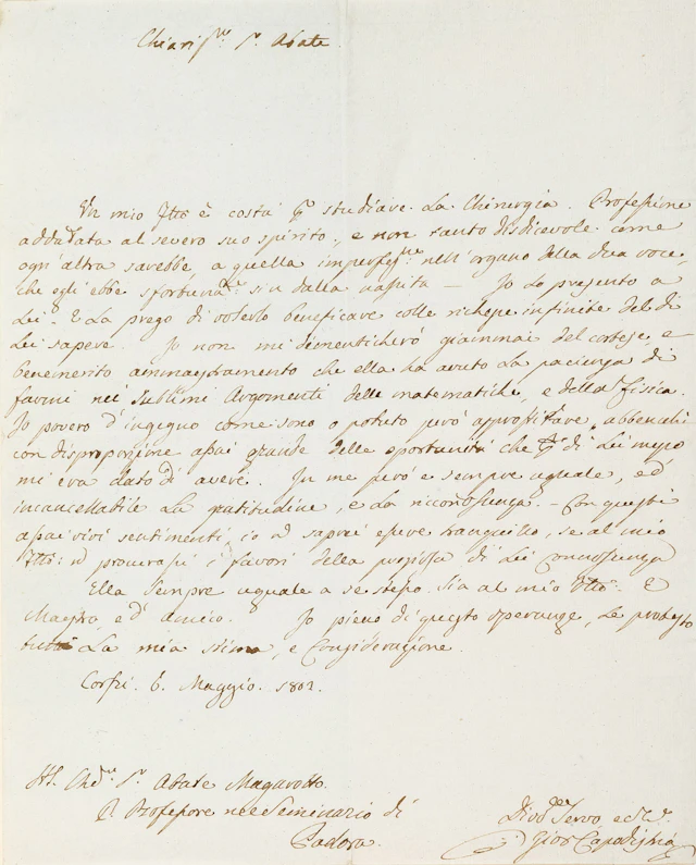 KAPODISTRIAS, Ioannis, 1776-1831, Governor of Greece. Αὐτόγραφη ἐπιστολὴ