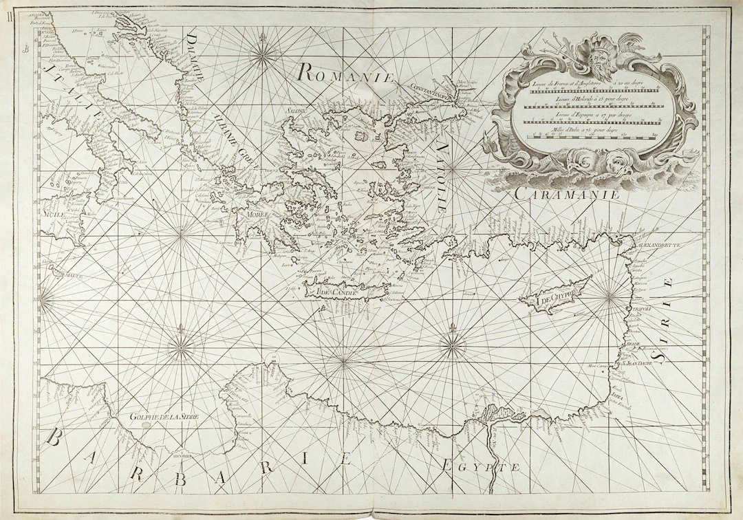 OLIVIER, François. Nouvelle carte de la Mer Mediterranee.