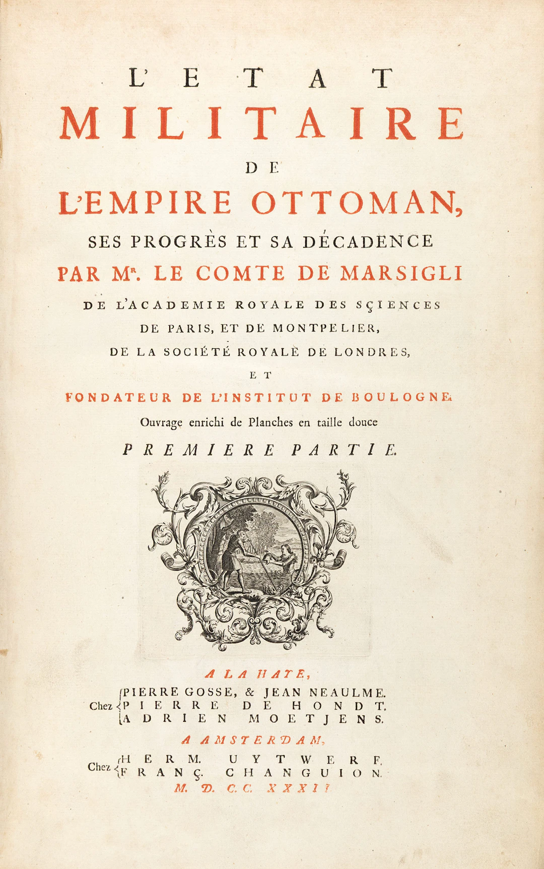 MARSIGLI, Luigi Ferdinando. L’état militaire de l’Empire ottoman