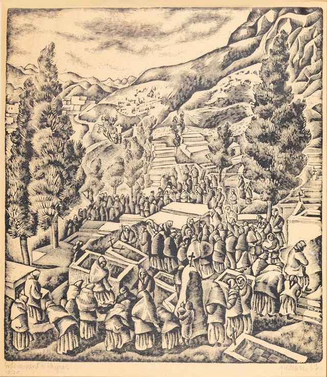 PESCHKE, Georg Vinko, von. Enterrement à Skyros.
