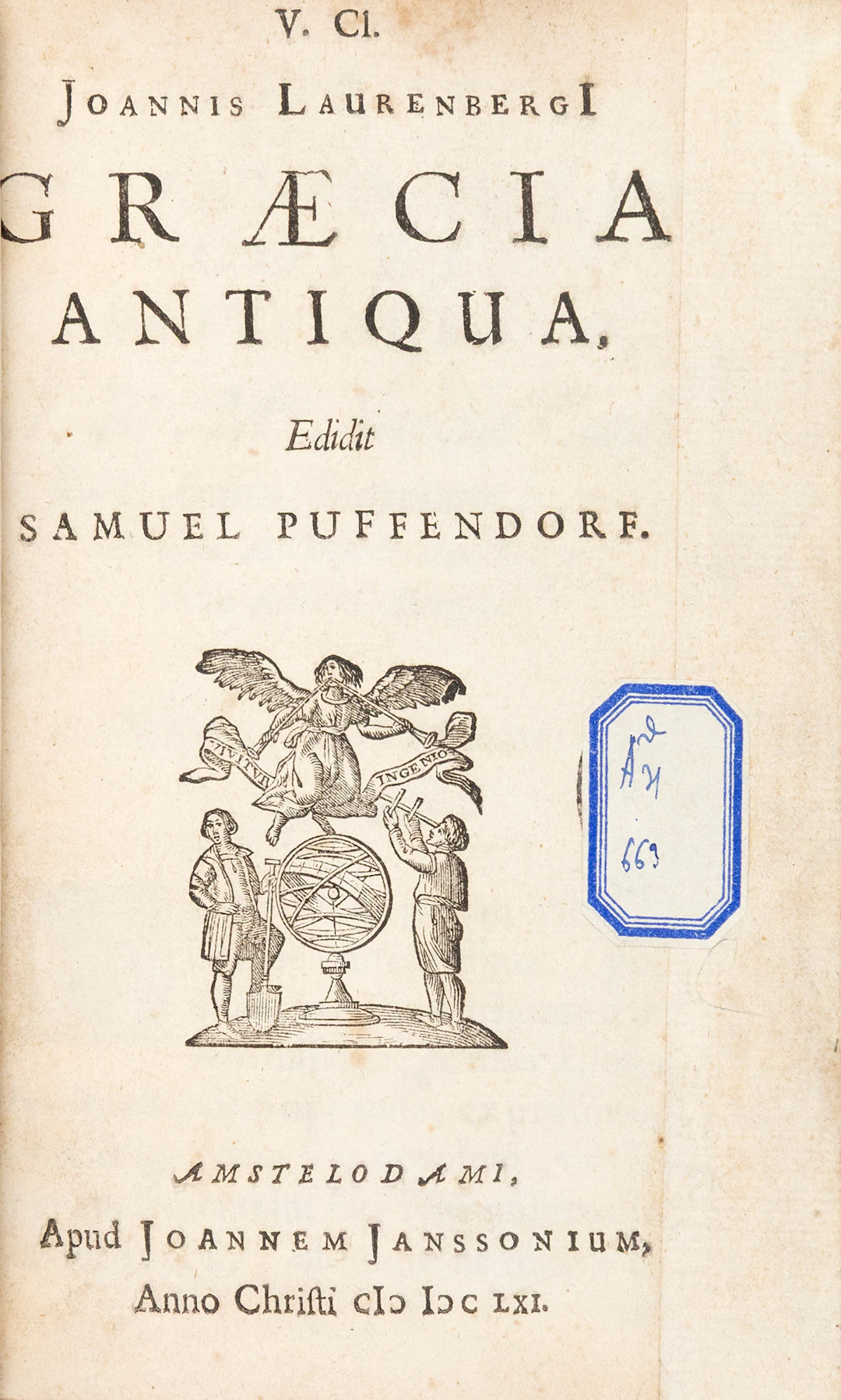 LAURENBERG, Johann. Graecia antiqua, edidit Samuel Puffendorf.