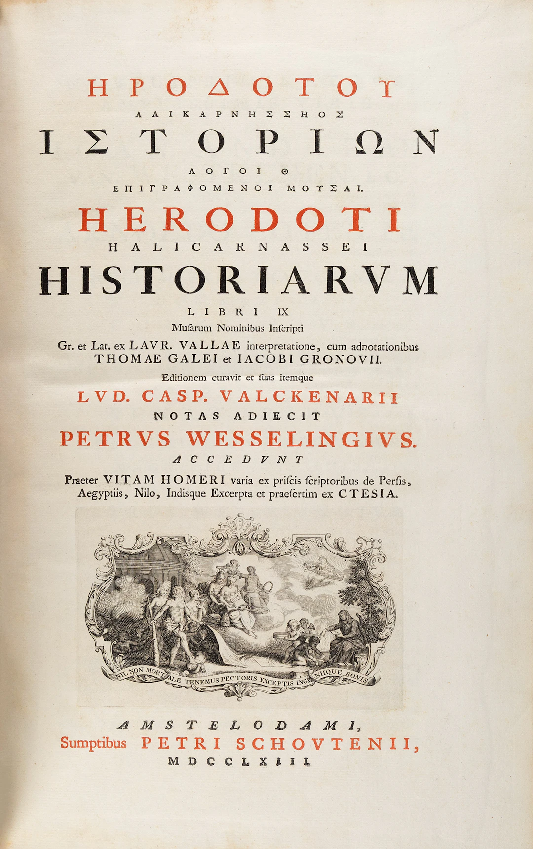 HERODOTUS. Ἡροδότου Ἀλικαρνασσῆος Ἱστοριῶν λόγοι Θ, ἐπιγραφόμενοι
