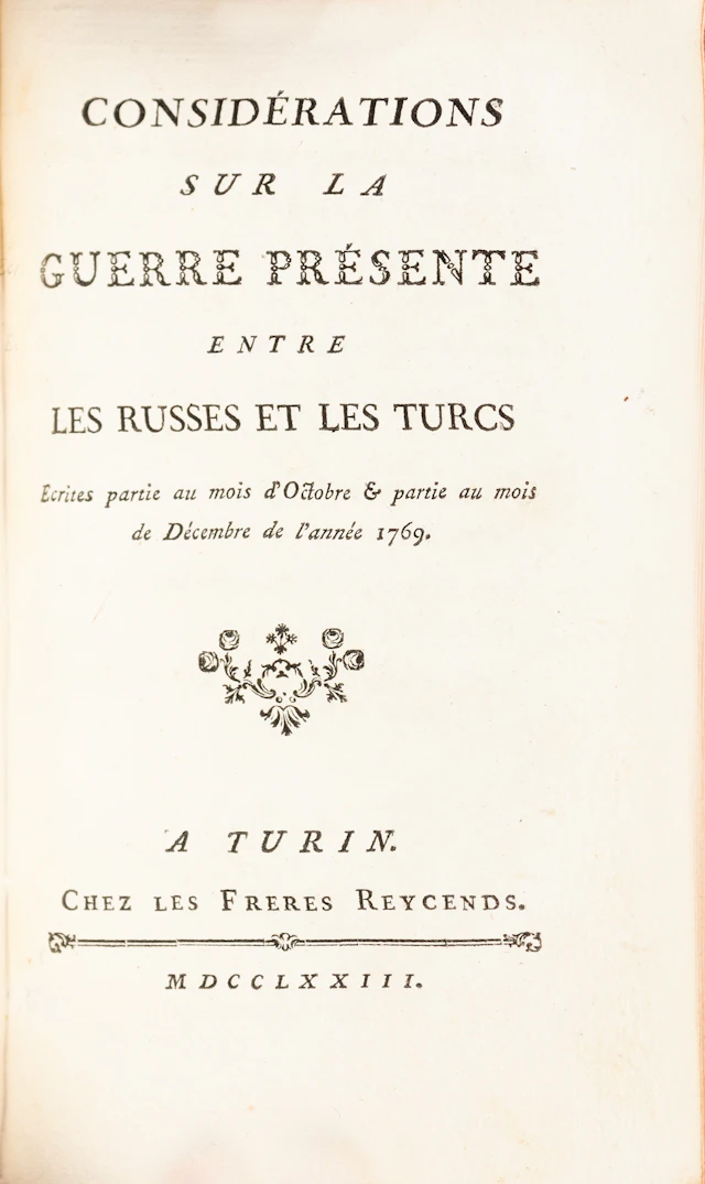 [SILVA, marquis de]. Considérations sur la guerre présente entre les