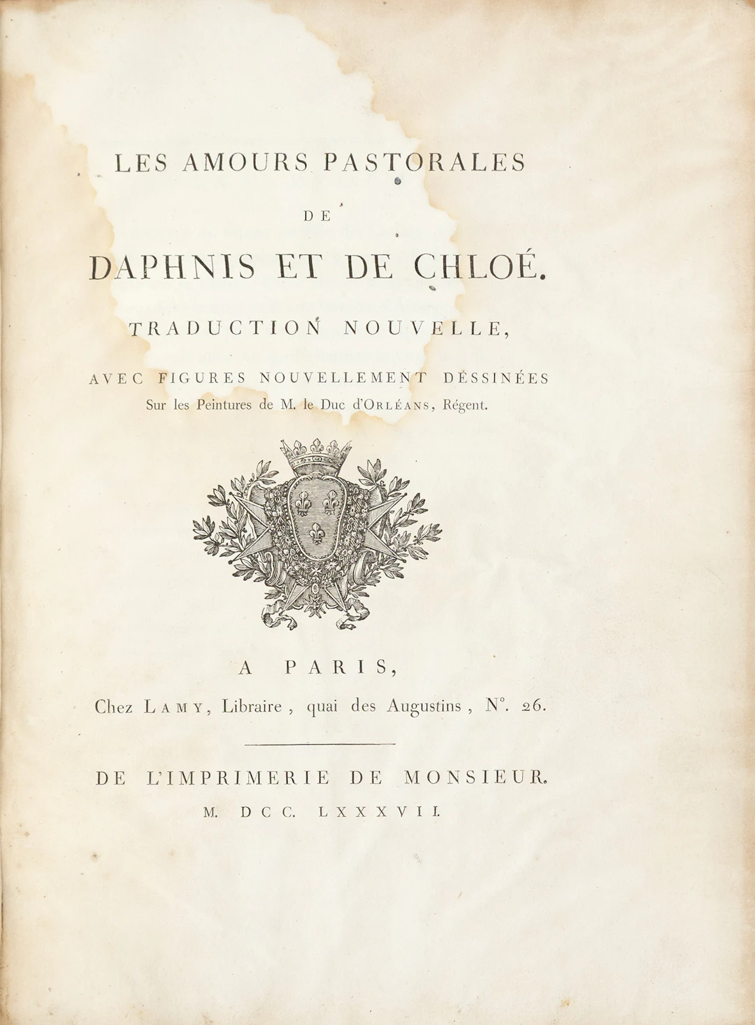LONGUS. Les amours pastorales de Daphnis et de Chloé. Traduction nouvelle