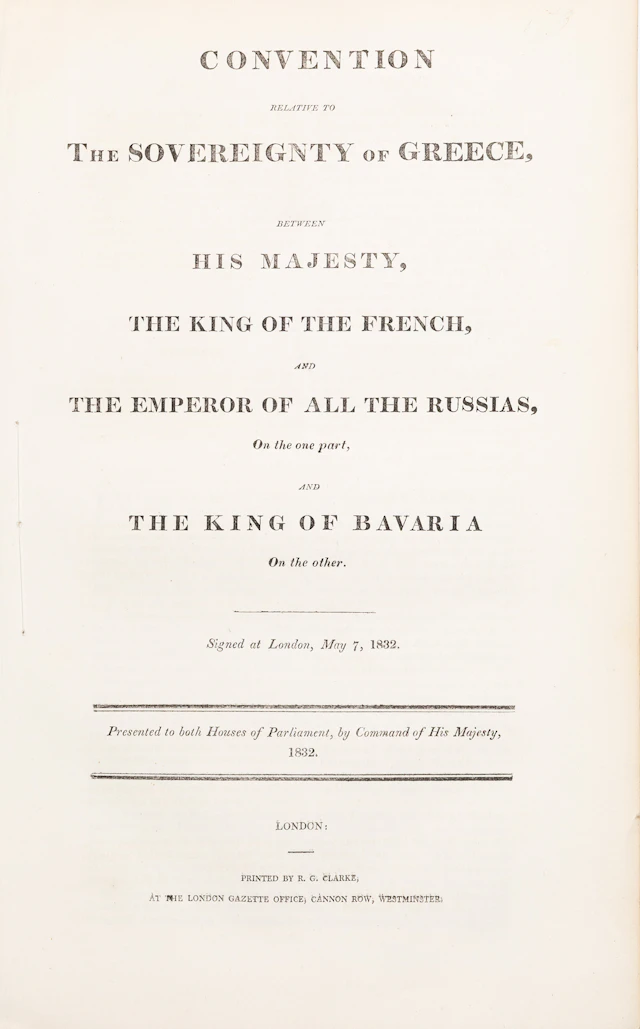 ΣΥΝΘΗΚΗ ΤΟΥ ΛΟΝΔΙΝΟΥ (7 ΜΑΪΟΥ 1832) – ΕΚΛΟΓΗ ΟΘΩΝΑ ΣΤΟΝ ΘΡΟΝΟ ΤΗΣ