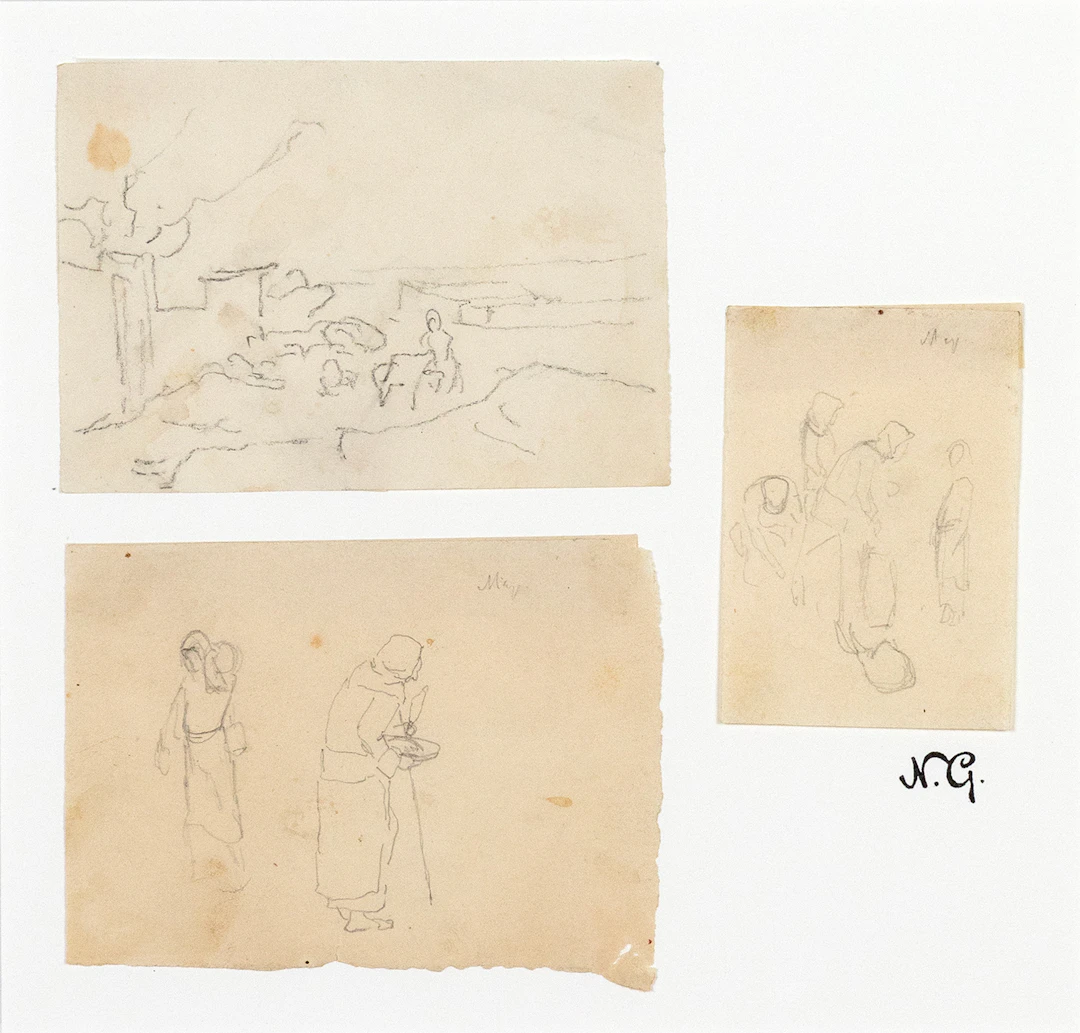 ΓΥΖΗΣ, Νικόλαος, 1842-1901. Τοπίο καί γυναικείες μορφές στά Μέγαρα.