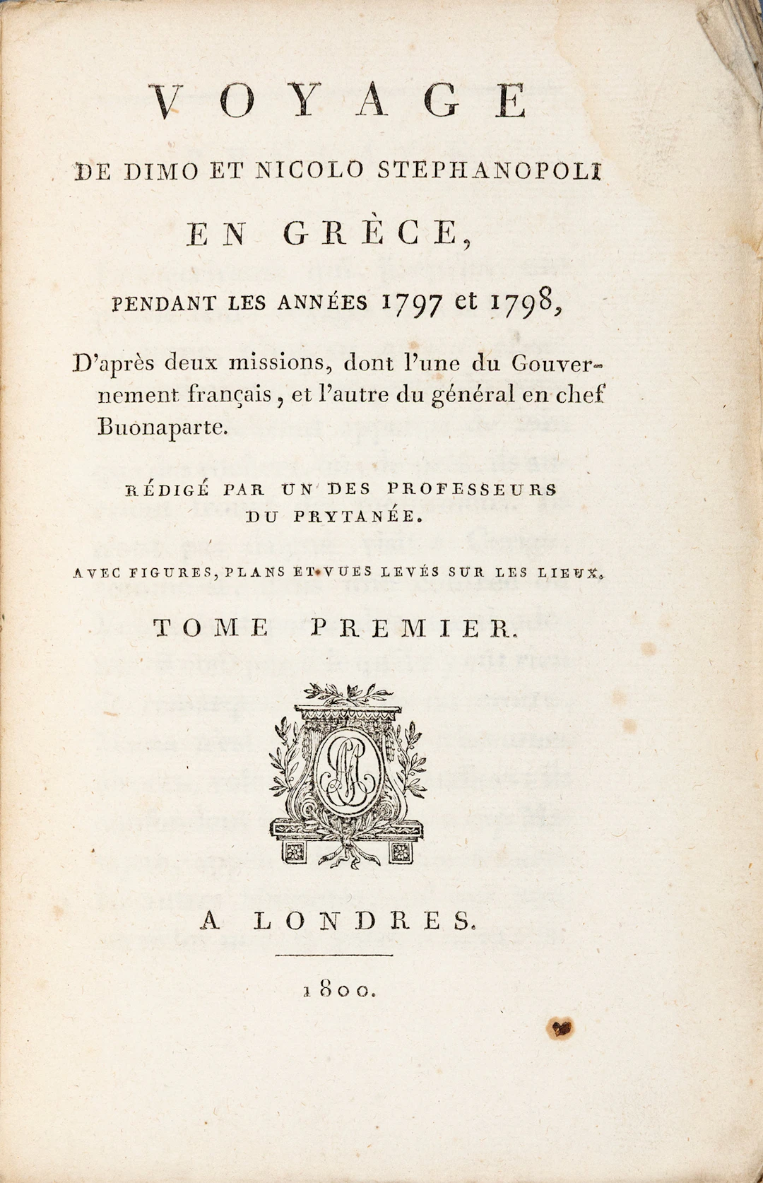 STEPHANOPOLI, Dimo, and Nicolo. Voyage en Grèce, pendant les années