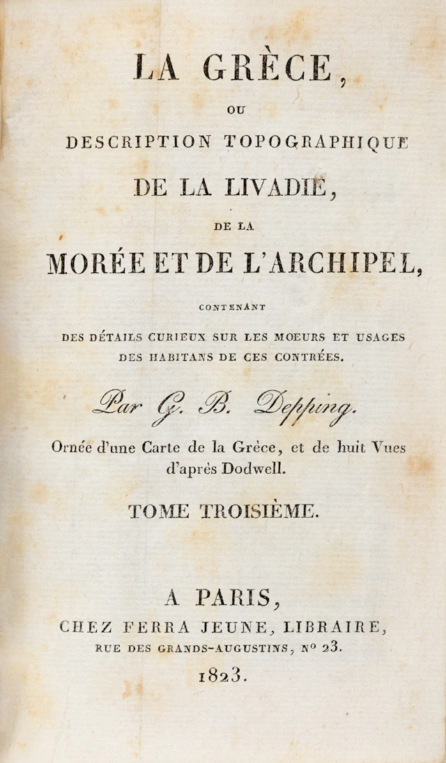 DEPPING, Georg Bernhard. La Grèce, ou Description topographique de