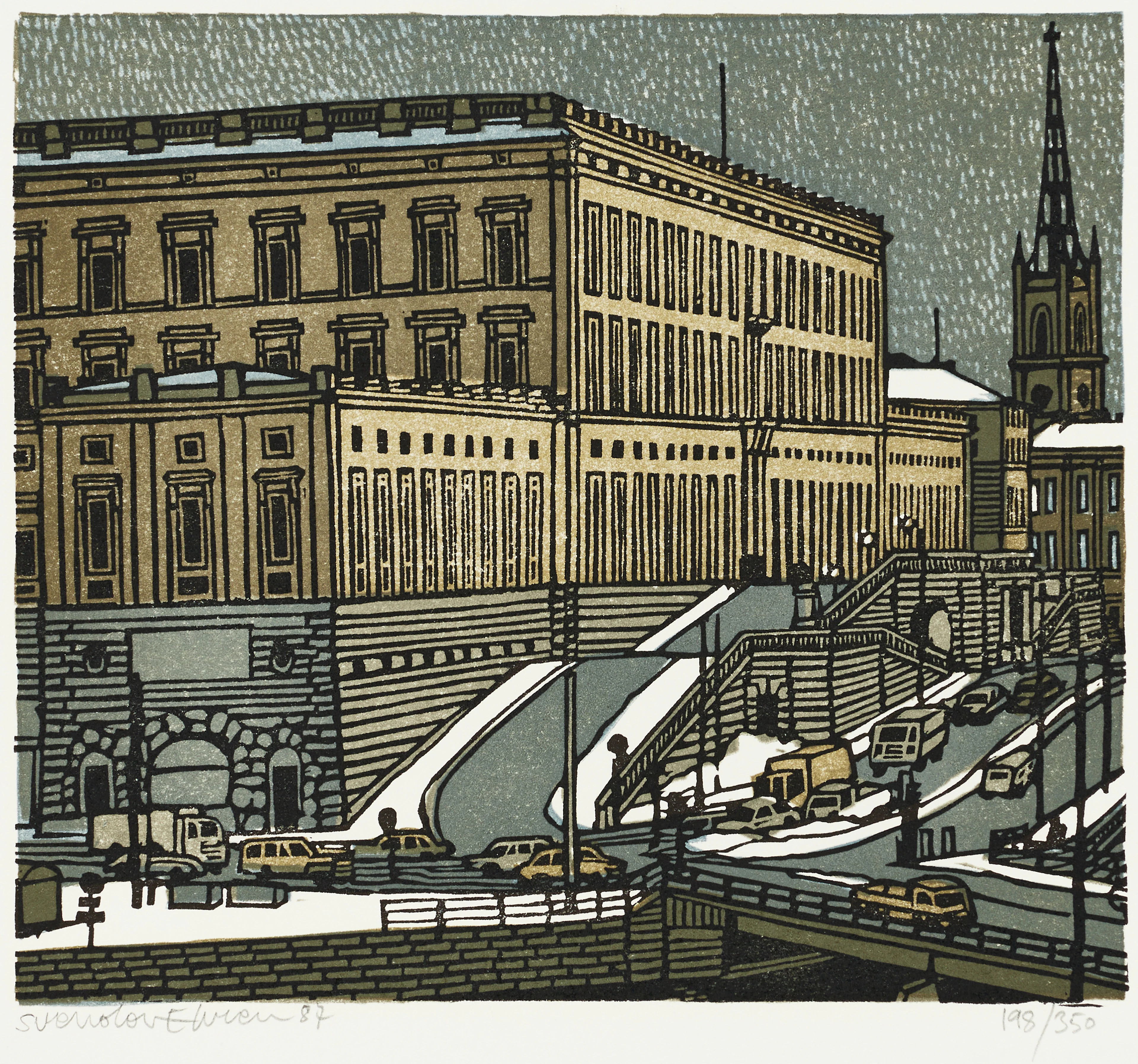 SVENOLOV EHRÉN, Nya Stockholmsbilder, Bok+litografi, signerad, daterad