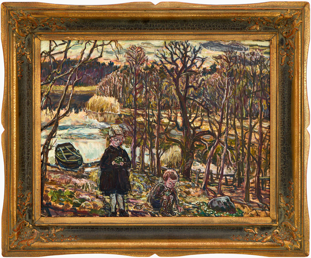 OLLE NORDBERG (1905-1986). De första vitsipporna, signerad, daterad
