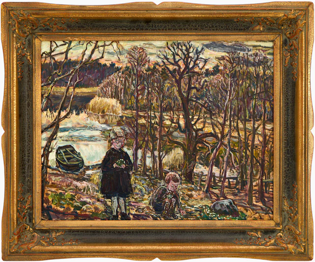 OLLE NORDBERG (1905-1986). De första vitsipporna, signerad, daterad