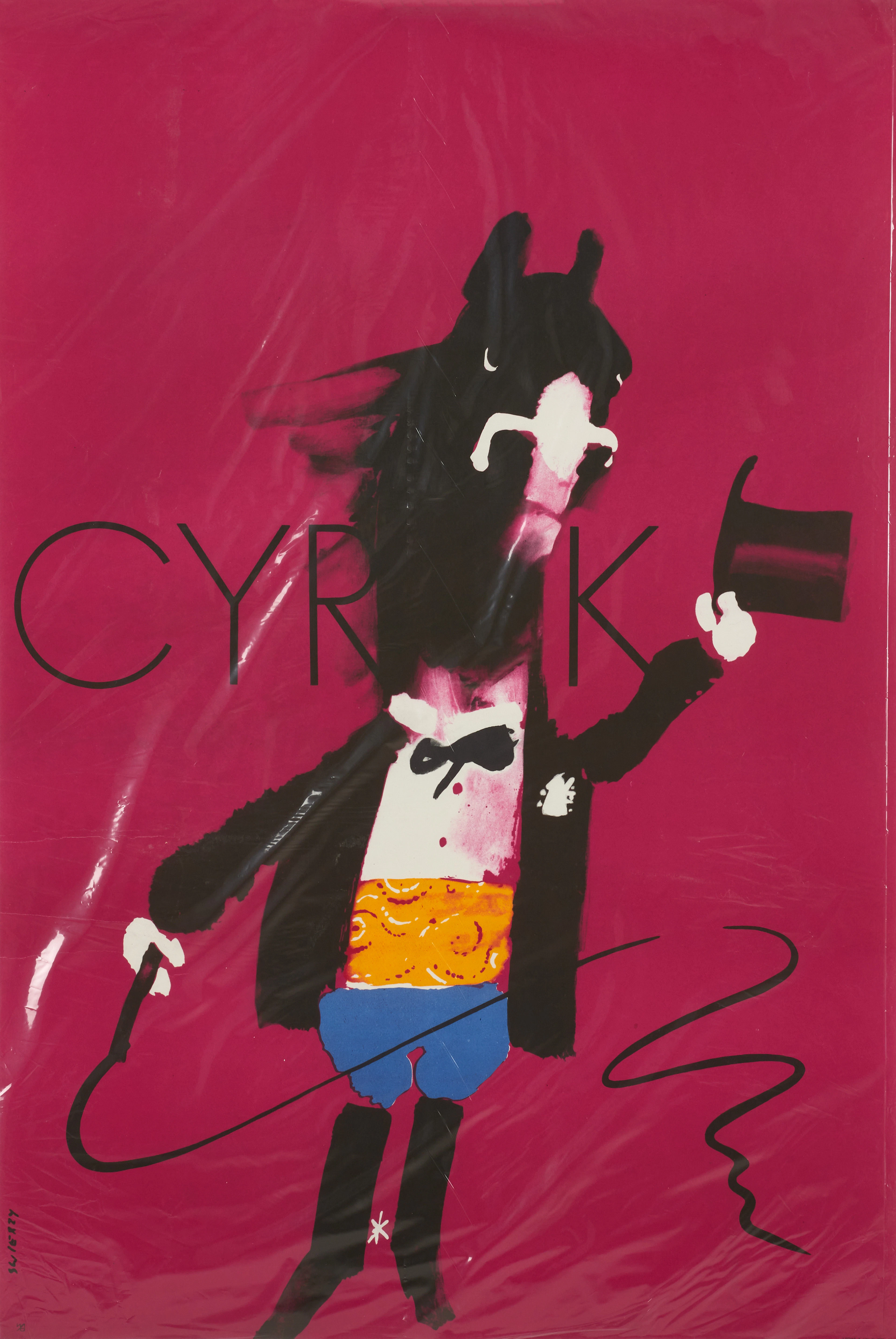 WALDEMAR ŚWIERZY. Affisch, "Cyrk Ringmaster Horse", 1970, WAG.