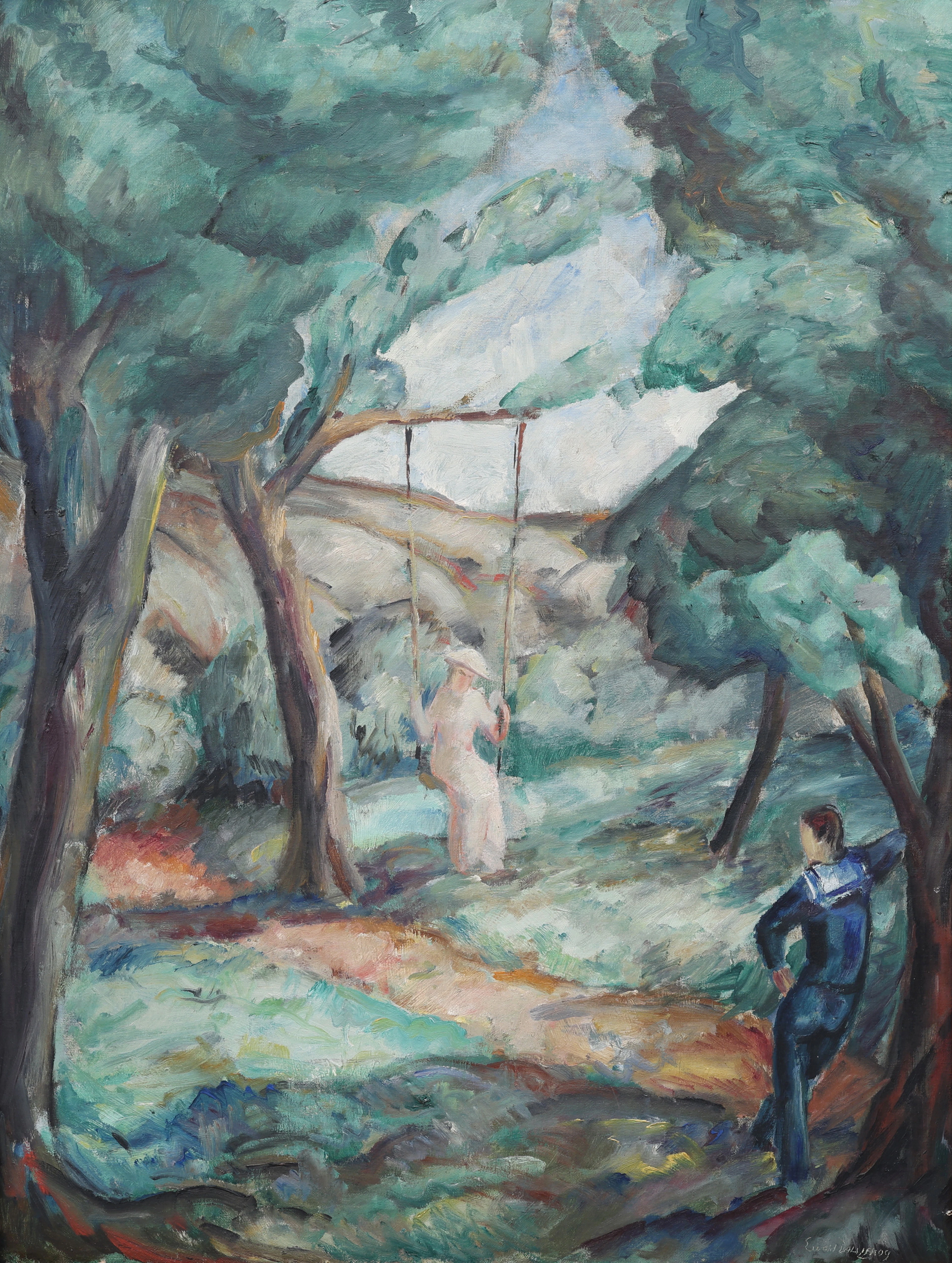 EWALD DAHLSKOG. OLJA PÅ DUK, "SOMMAR", SIGNERAD. UTFÖRD 1918.